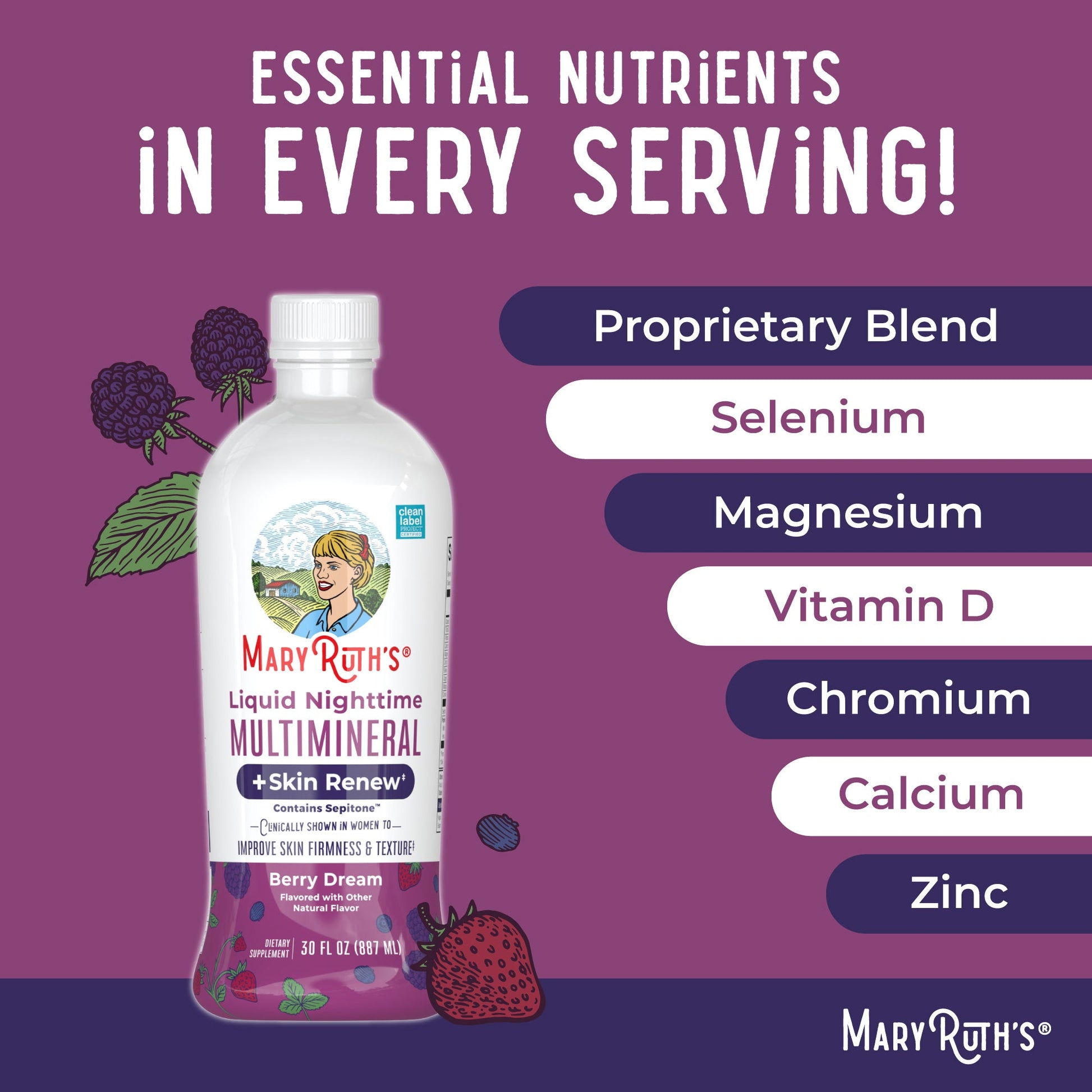 Multimineral Líquido Nocturno + Renovación de la Piel - MaryRuth Organics