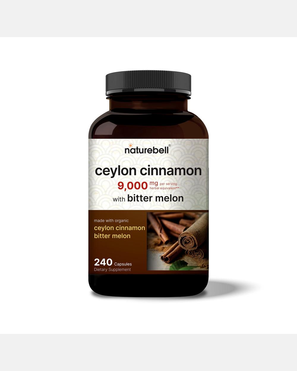Canela de Ceilán 9000 mg por porción - 240 Cápsulas - NatureBell