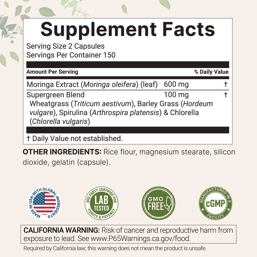 Moringa Oleifera con Supergreens - Micro Ingredients