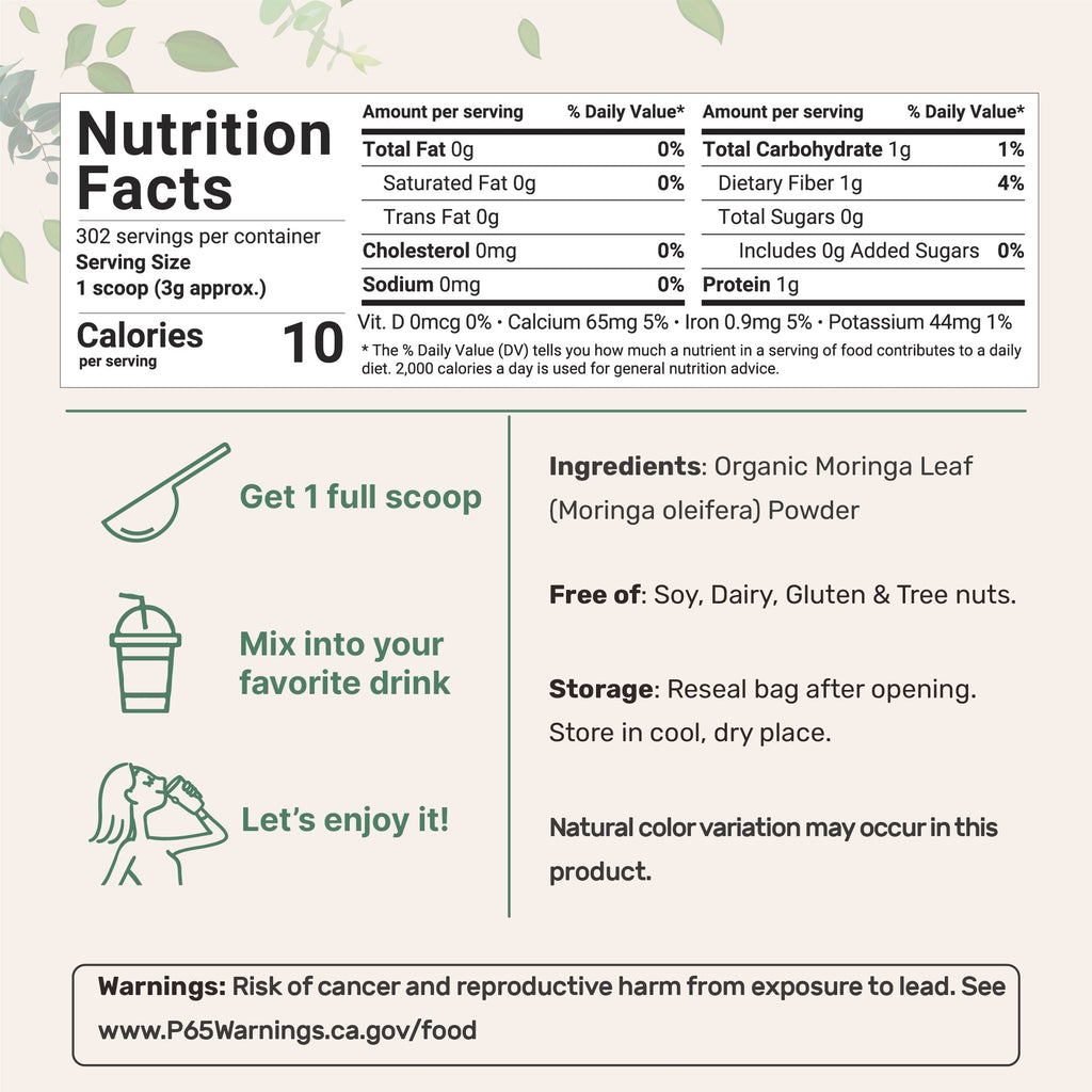 Polvo de Hoja de Moringa Orgánica - Micro Ingredients