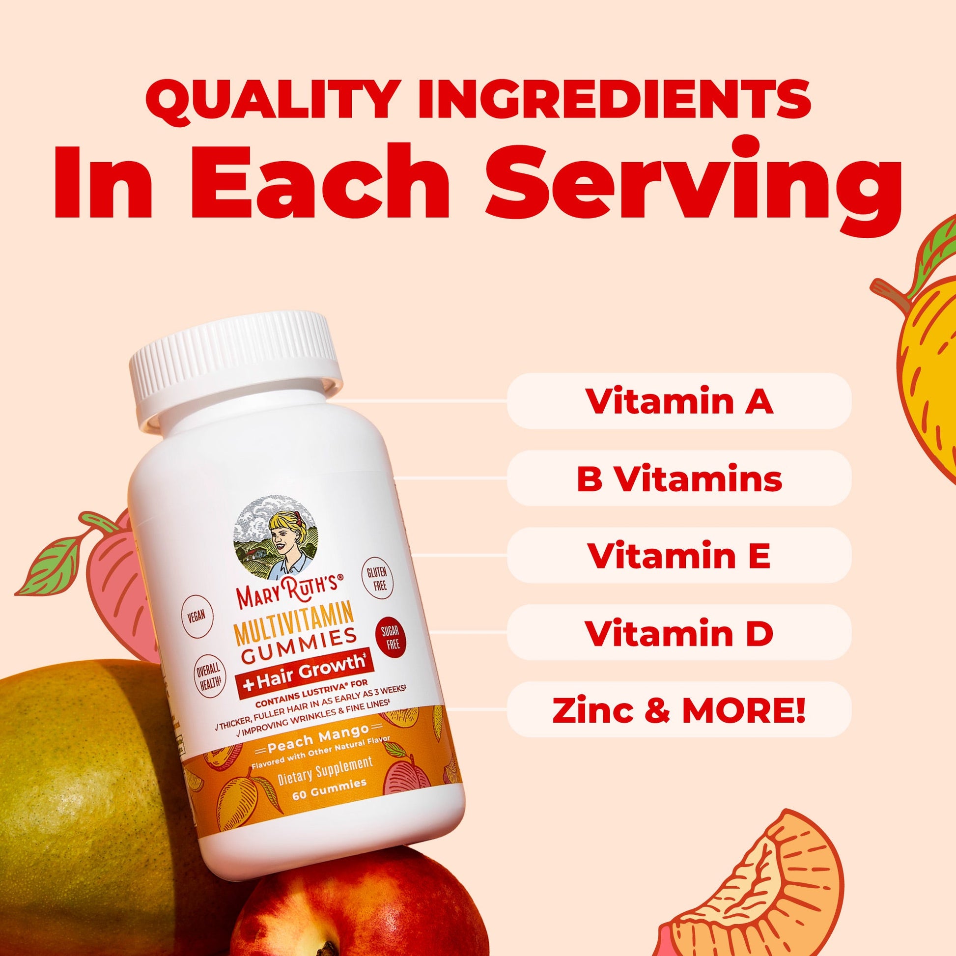 Gomitas Multivitamínicas + Crecimiento Capilar - MaryRuth Organics