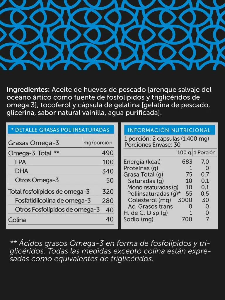 Omega Plus 490mg con Extracto de Caviar de Arenque Noruego - Wellplus