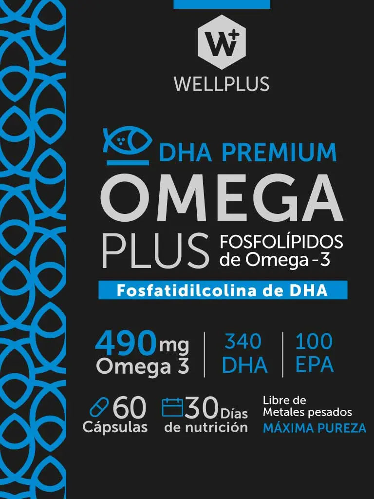 Omega Plus 490mg con Extracto de Caviar de Arenque Noruego - Wellplus