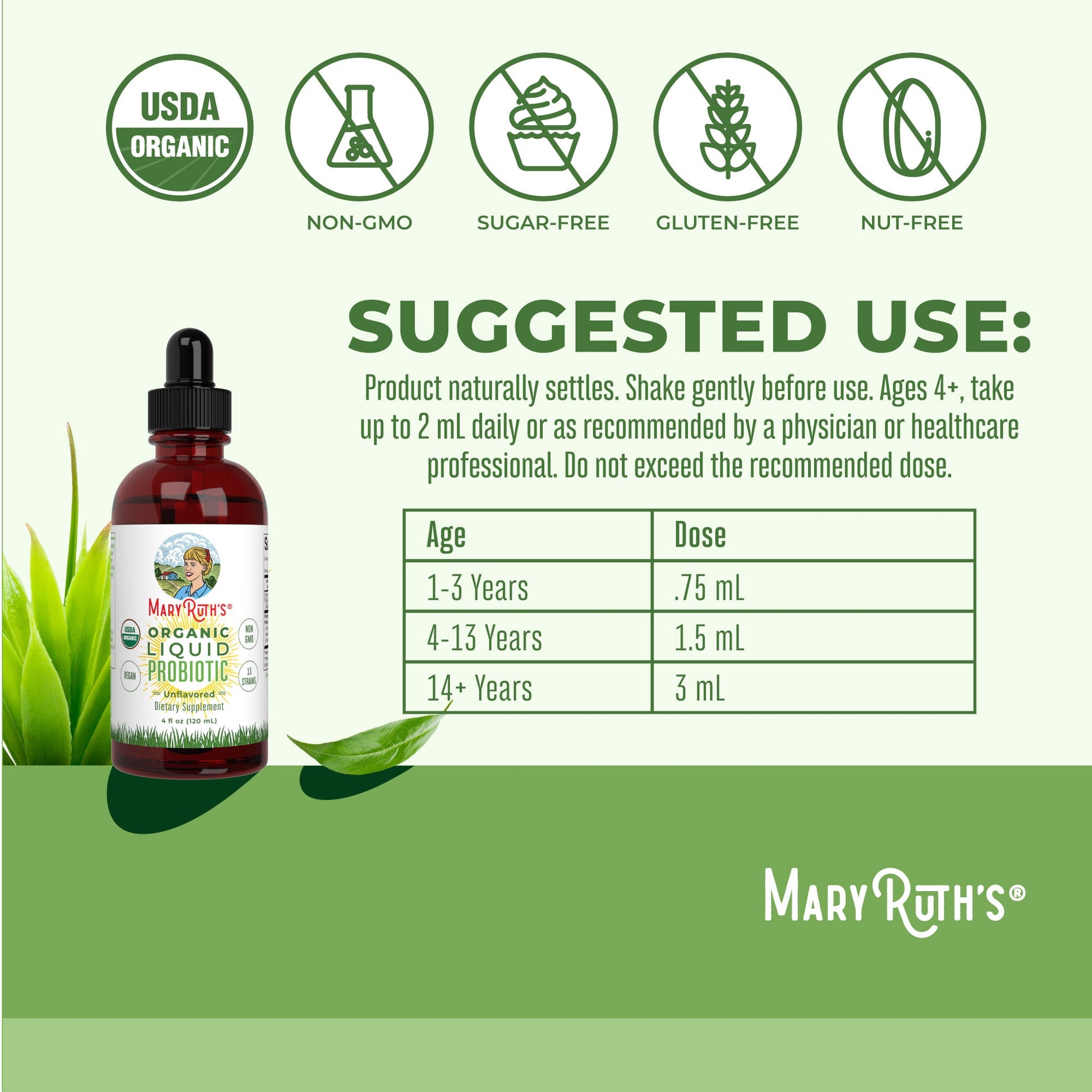 Probiótico Líquido Orgánico - MaryRuth Organics