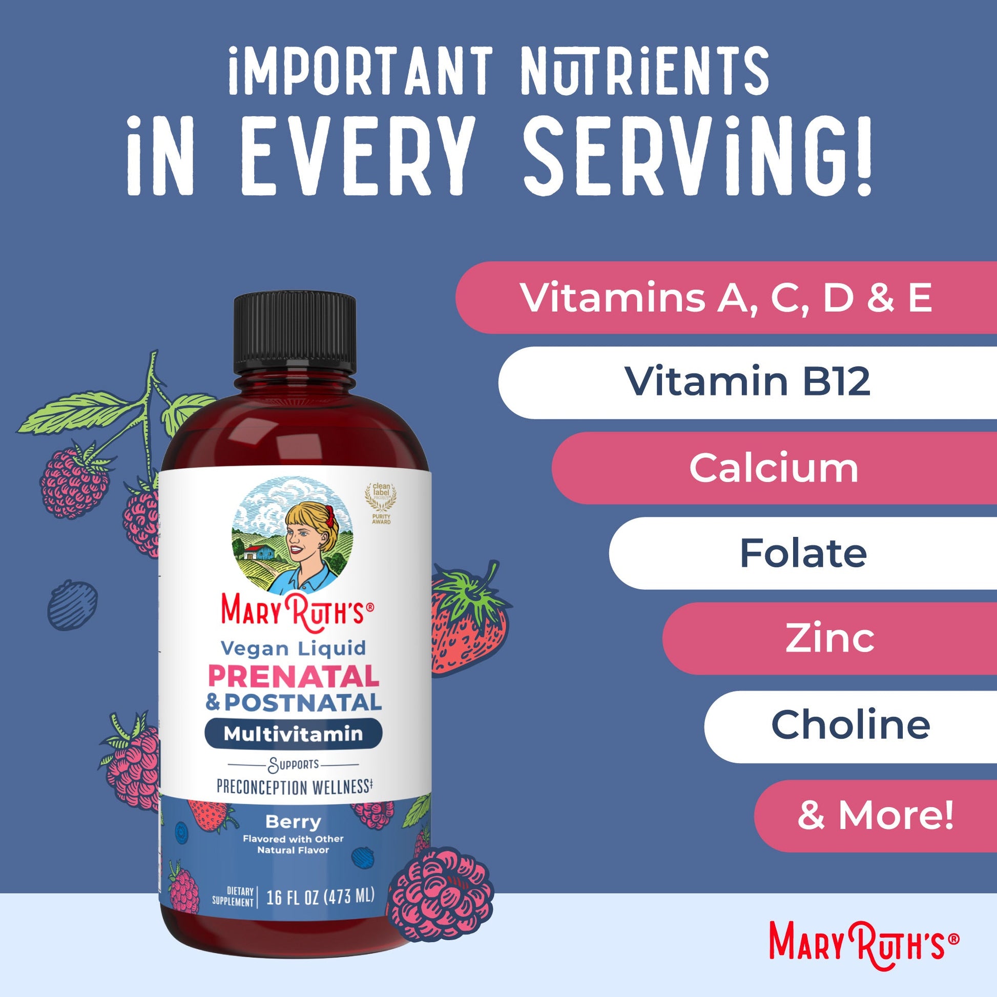 Multivitamínico Líquido Prenatal y Posnatal - MaryRuth Organics