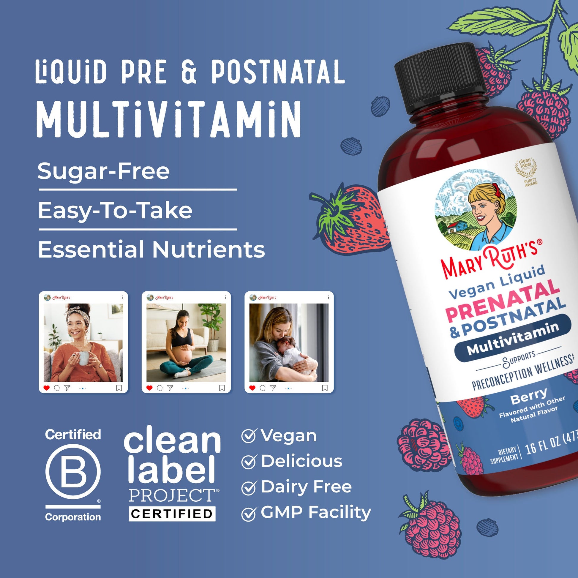 Multivitamínico Líquido Prenatal y Posnatal - MaryRuth Organics