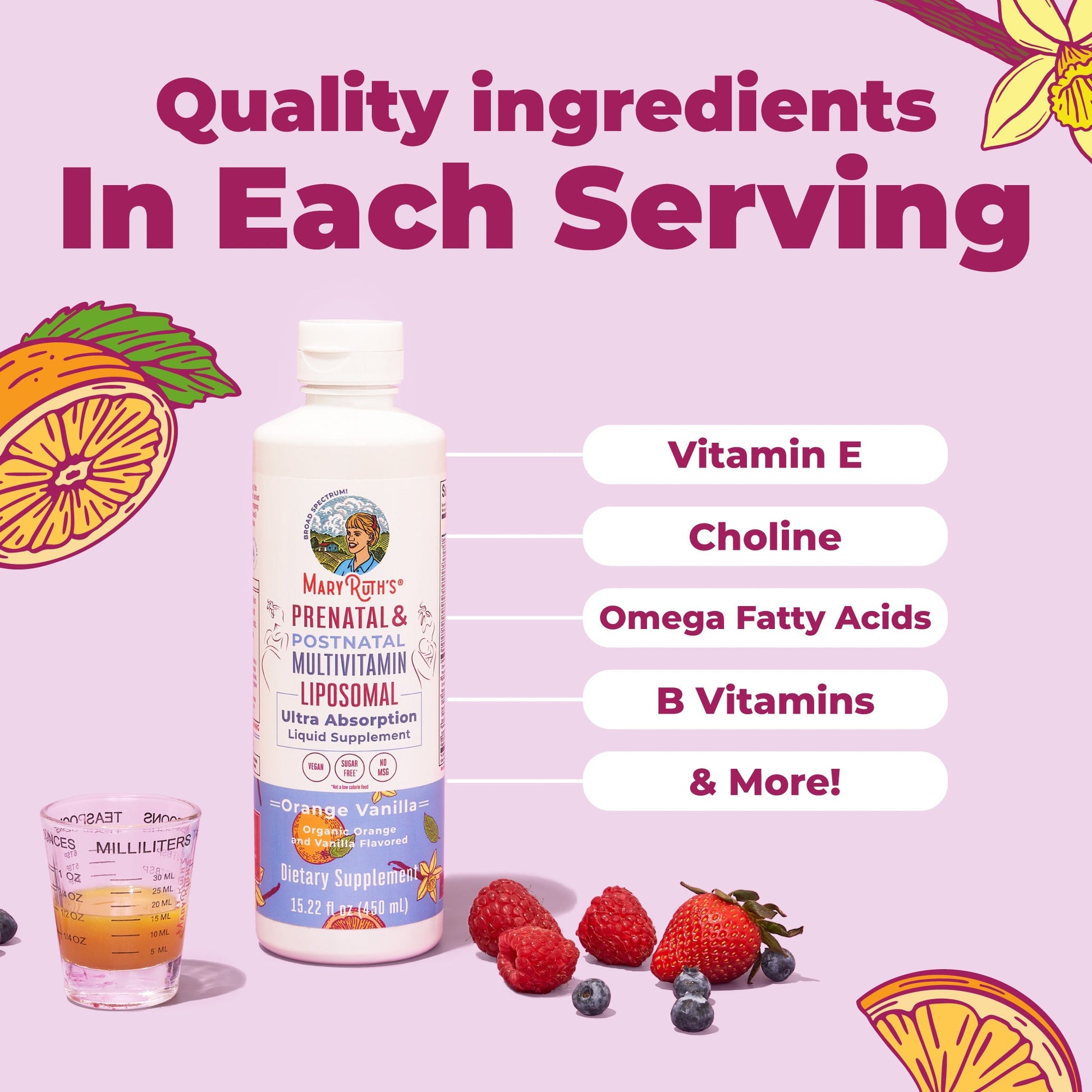 Multivitamínico Liposomal Prenatal y Posnatal - MaryRuth Organics