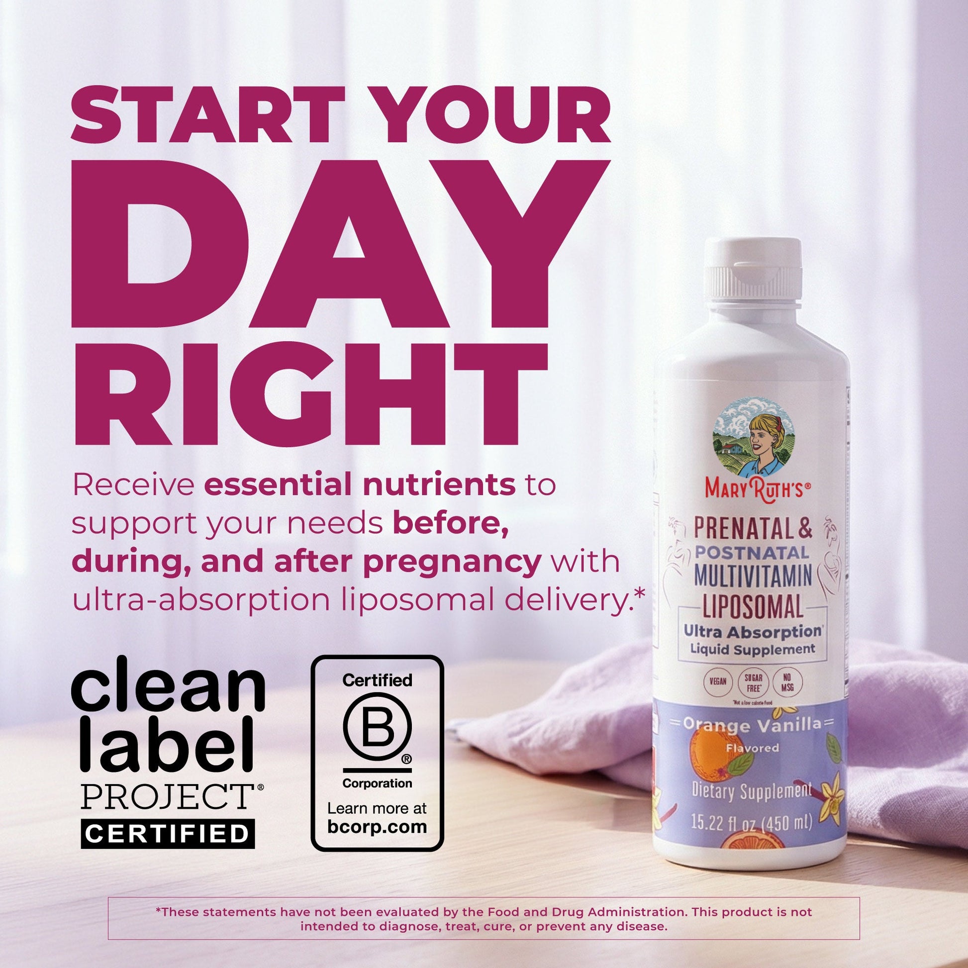 Multivitamínico Liposomal Prenatal y Posnatal - MaryRuth Organics