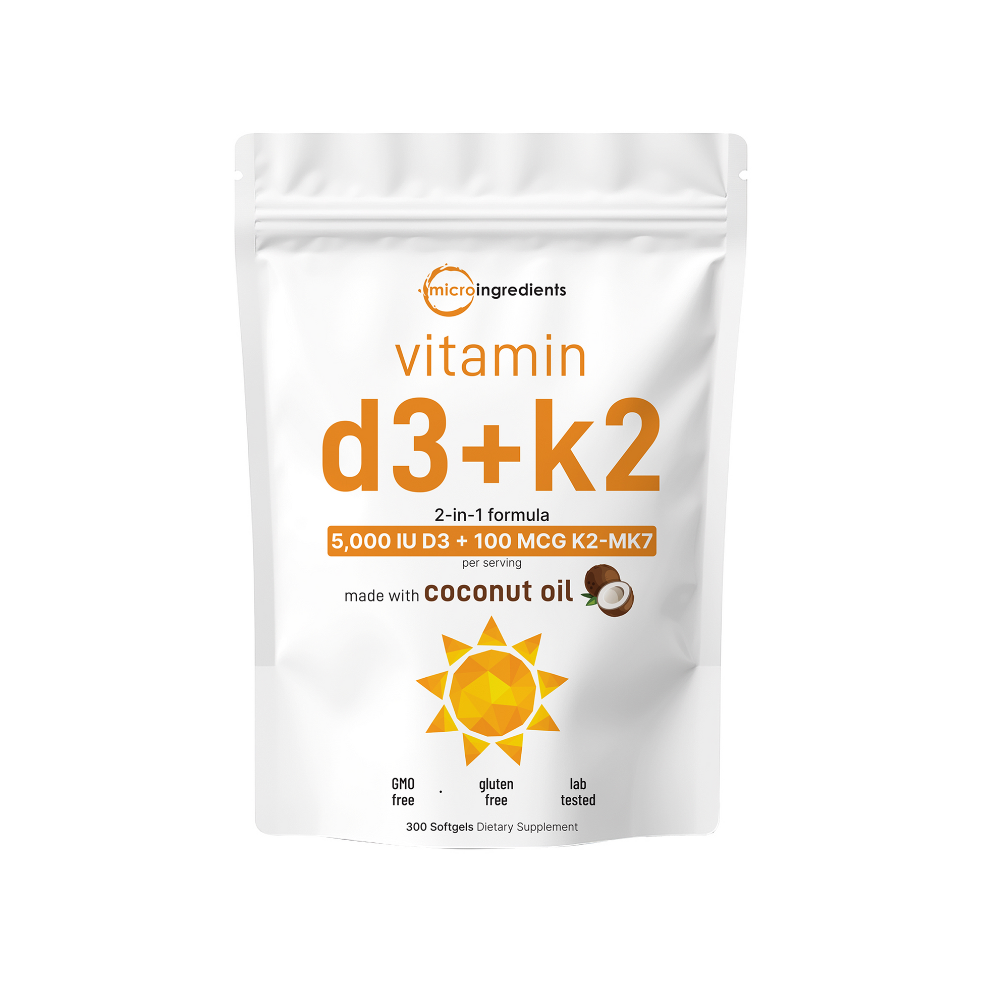 Vitamina D3 K2 con Aceite de Coco - Micro Ingredients