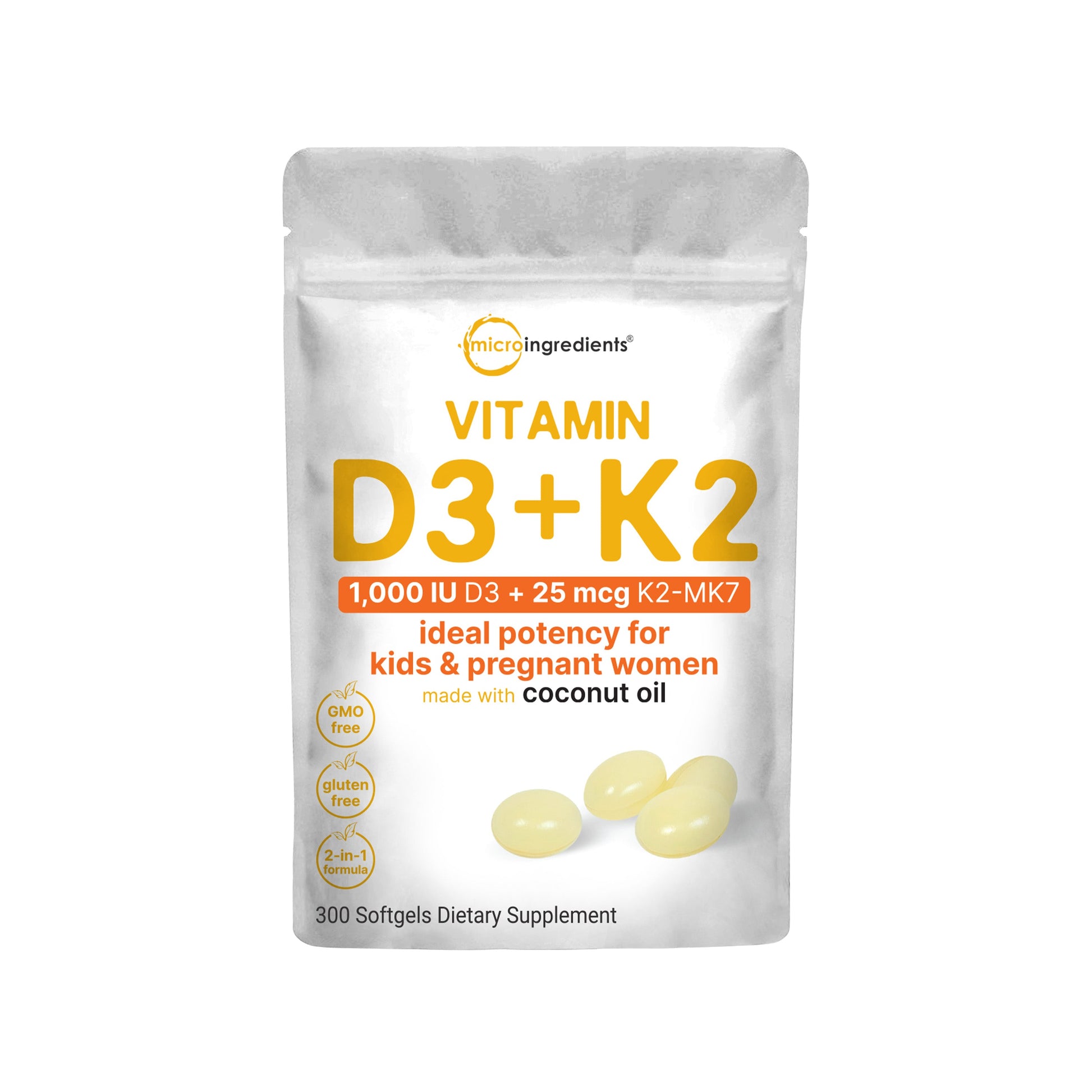 Vitamina D3 K2 con Aceite de Coco - Micro Ingredients