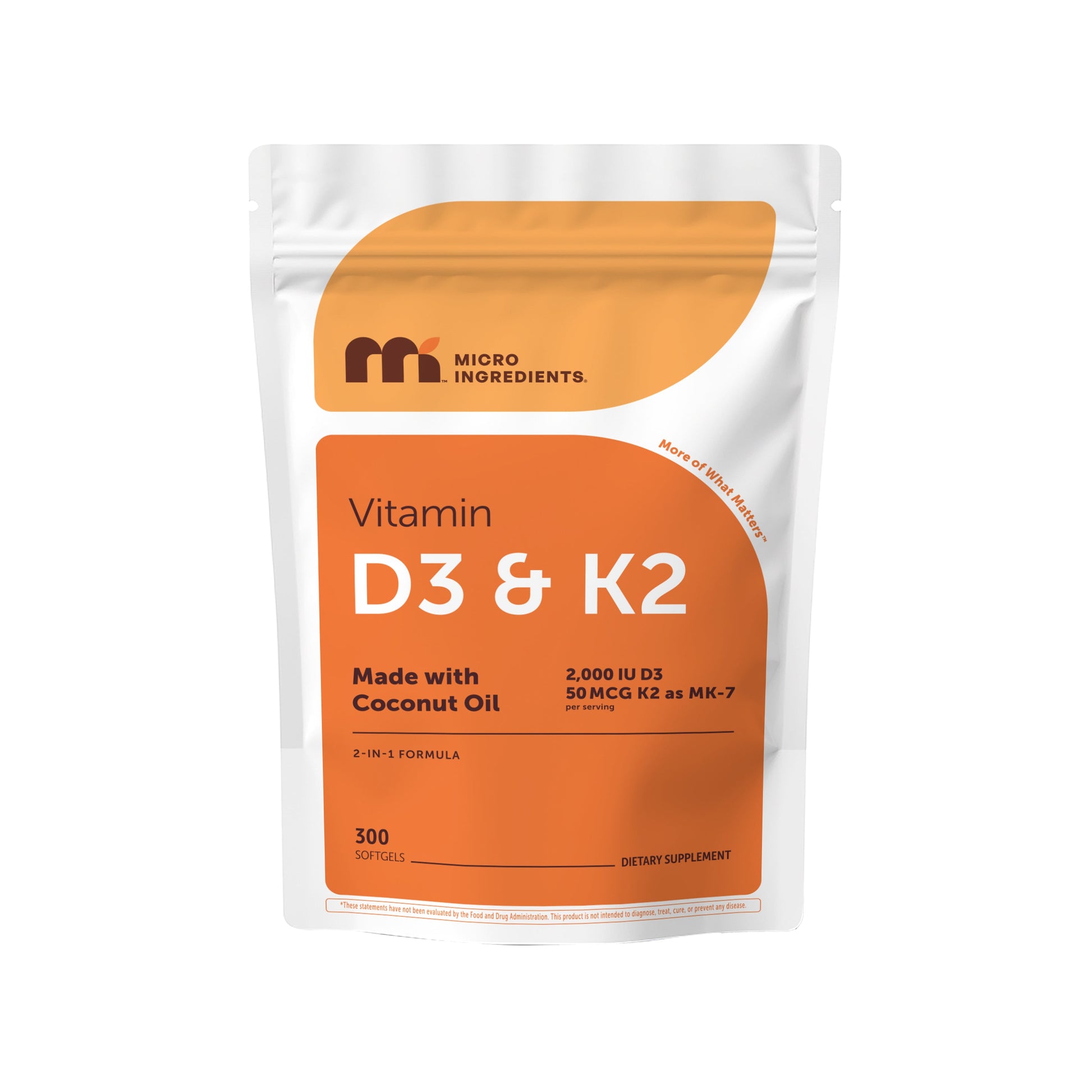 Vitamina D3 K2 con Aceite de Coco - Micro Ingredients