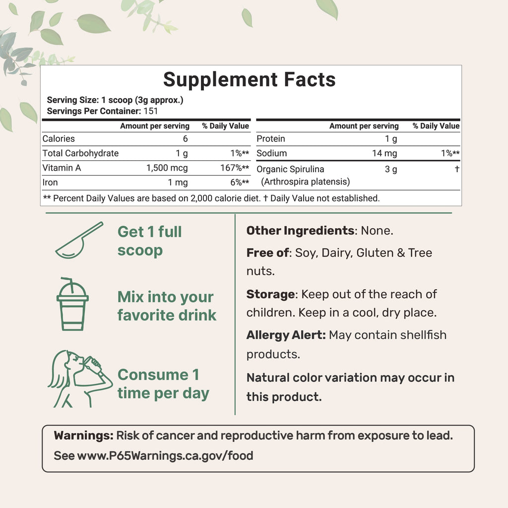 Polvo de Espirulina Orgánica - Micro Ingredients
