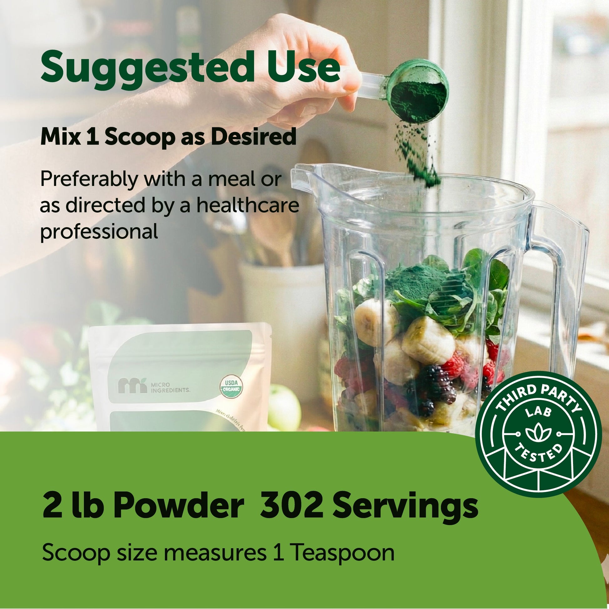 Polvo de Espirulina Orgánica - Micro Ingredients