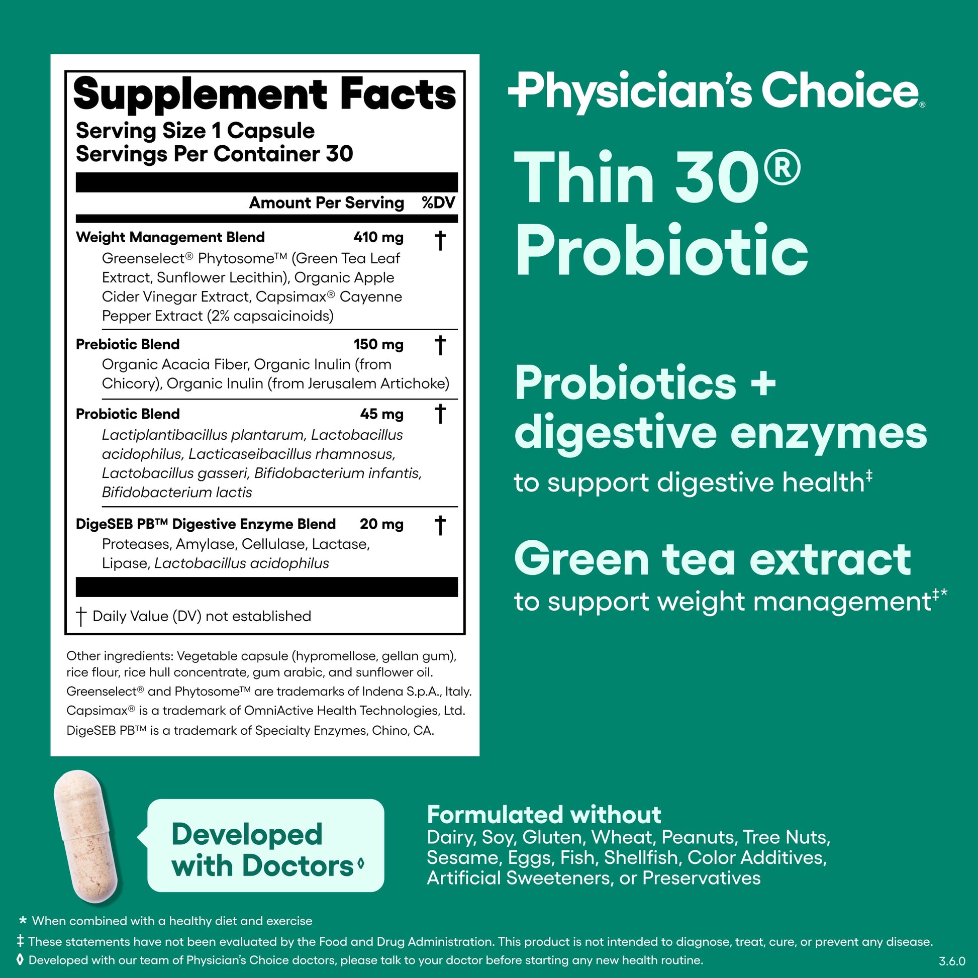 Probiótico Thin 30 - Physician's Choice