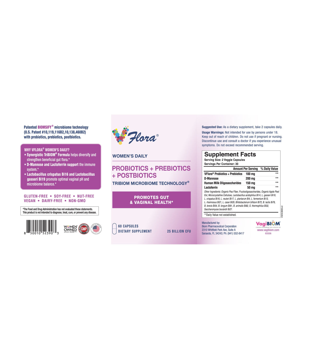 VFlora Diario para la Mujer - VagiBiom
