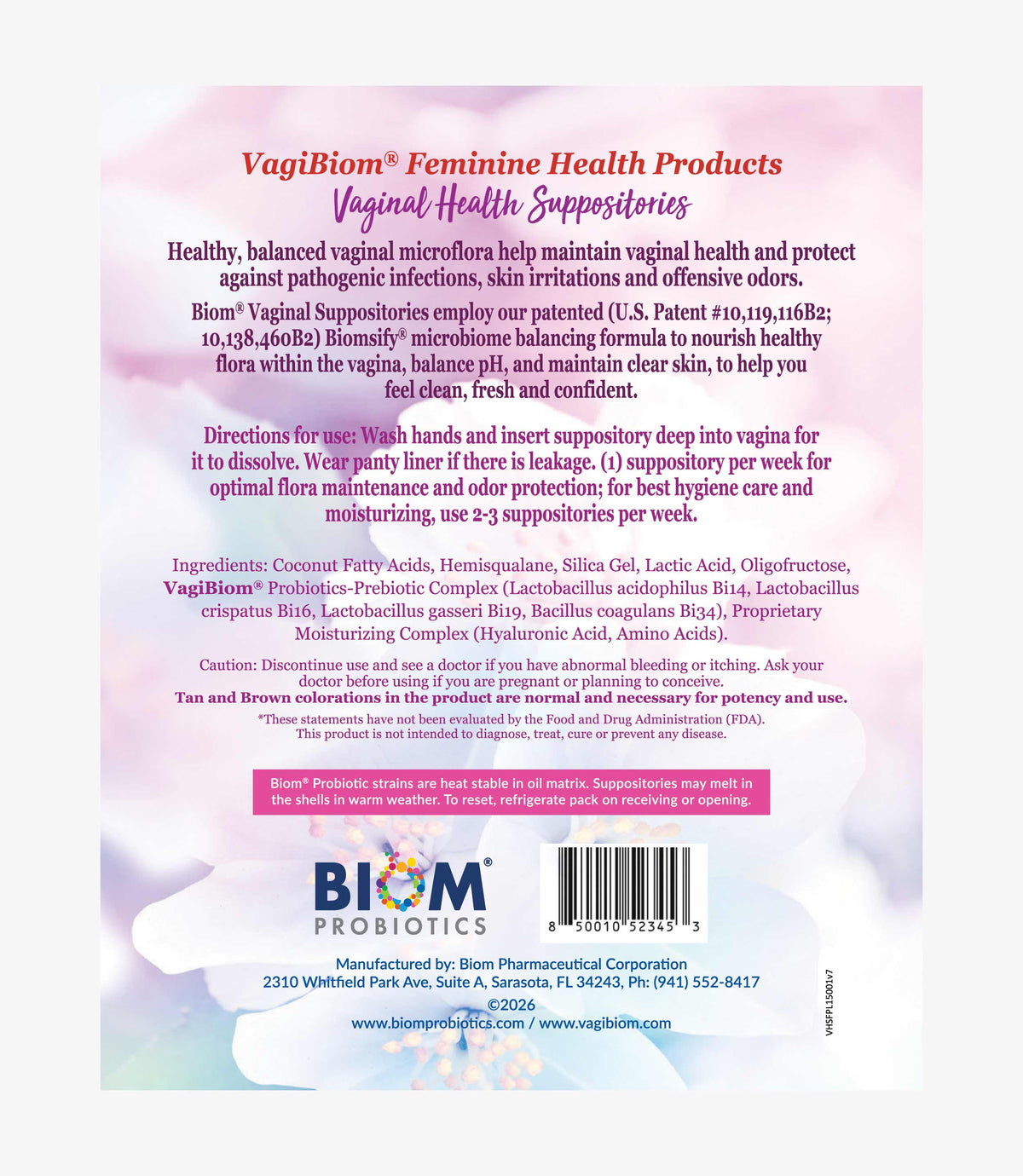 Óvulo Probiótico Vaginal Sin Fragancia - VagiBiom