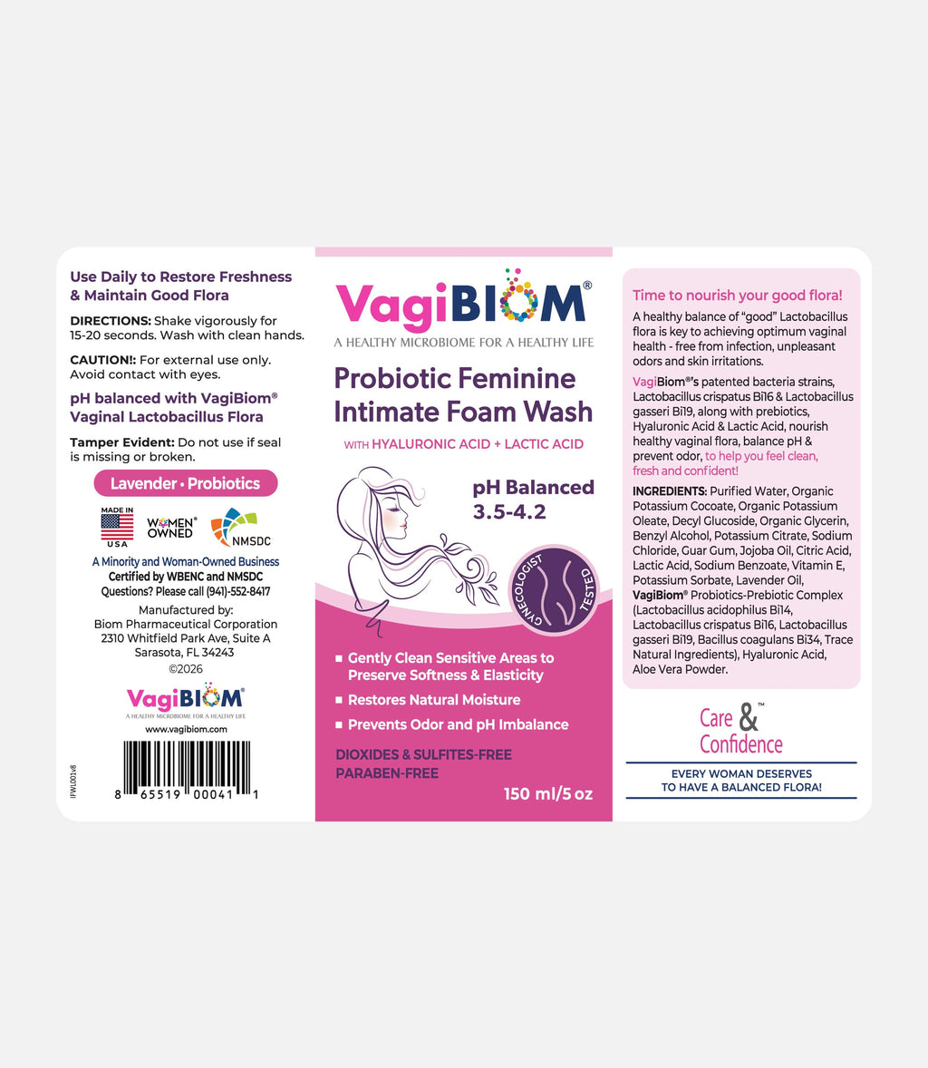 Espuma Limpiadora Íntima Femenina Probiótica - VagiBiom