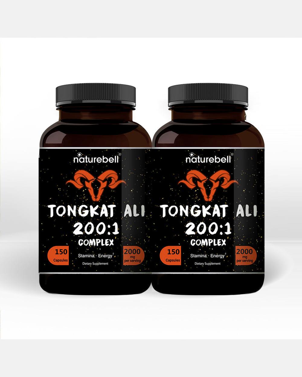 Extracto de Tongkat Ali 200:1 para Hombres 2000 mg por porción - Pack x2 (300 Cápsulas) - NatureBell
