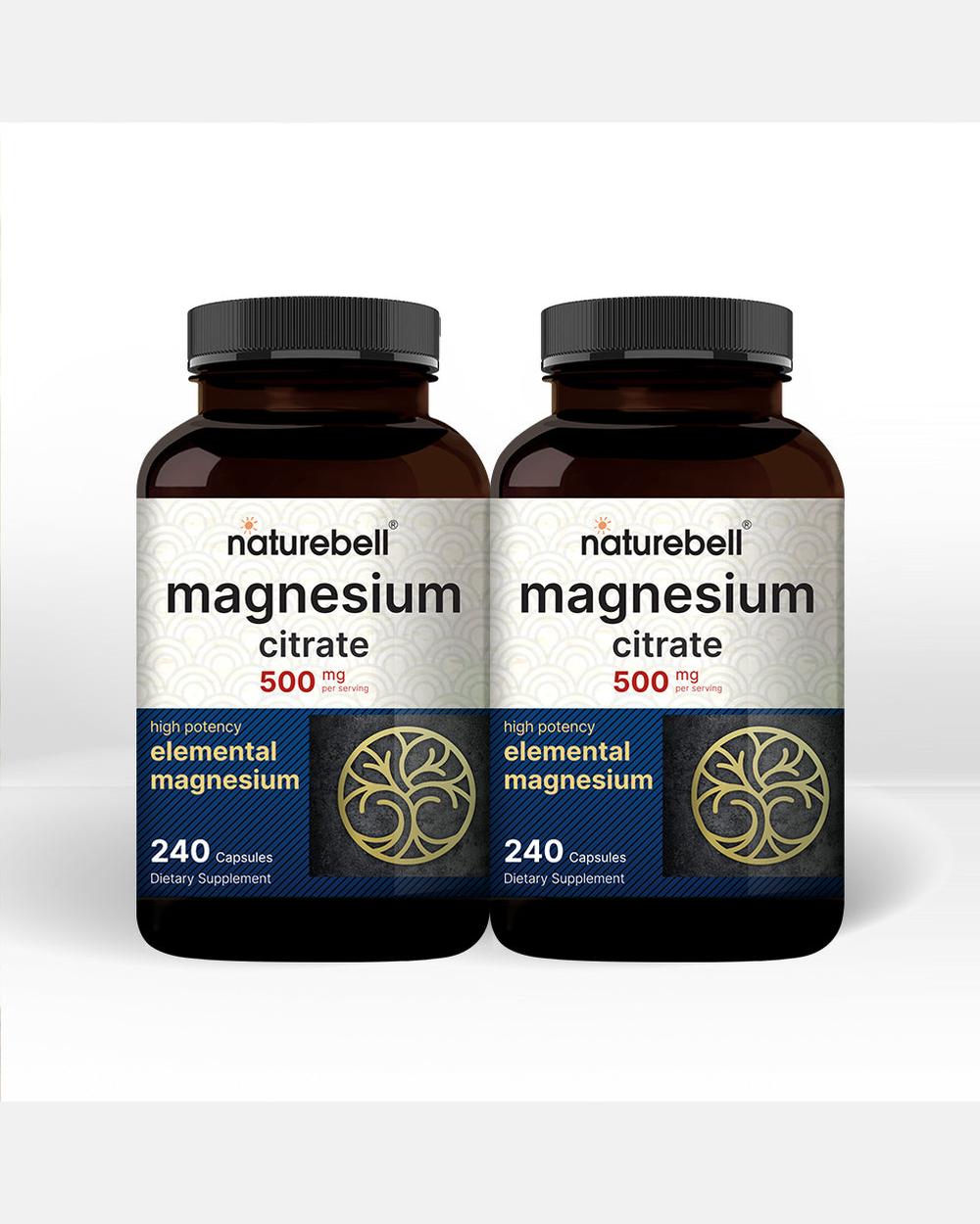 Magnesio Citrato 500 mg - Pack x2 (480 Cápsulas) - NatureBell