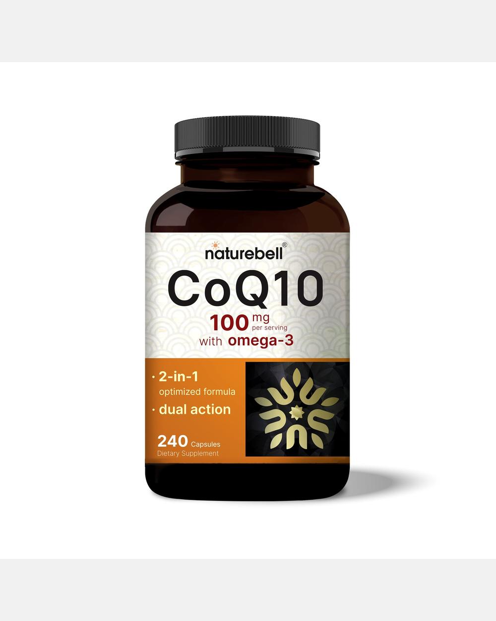 Coenzima Q10 (Ubiquinona) 100 mg con Omega 3 – 240 Cápsulas – NatureBell