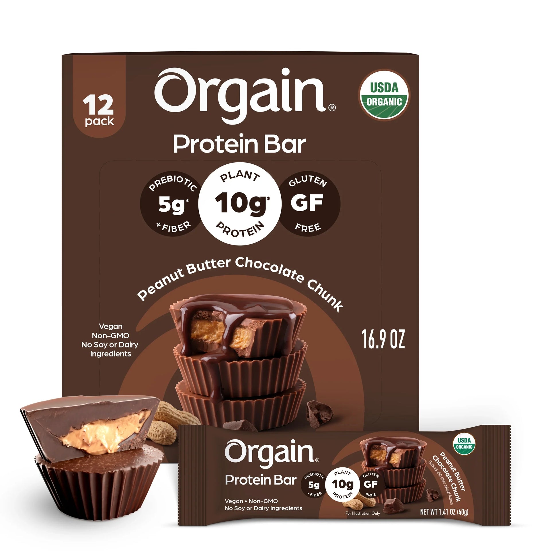 Barra de Proteína Orgánica Mantequilla de Maní y Trozos de Chocolate - Orgain