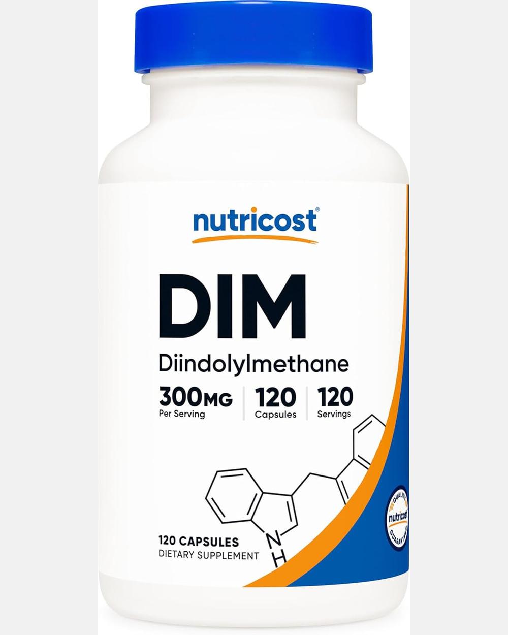 DIM 300mg + BioPerine | 120 Cápsulas Vegetarianas - Nutricost