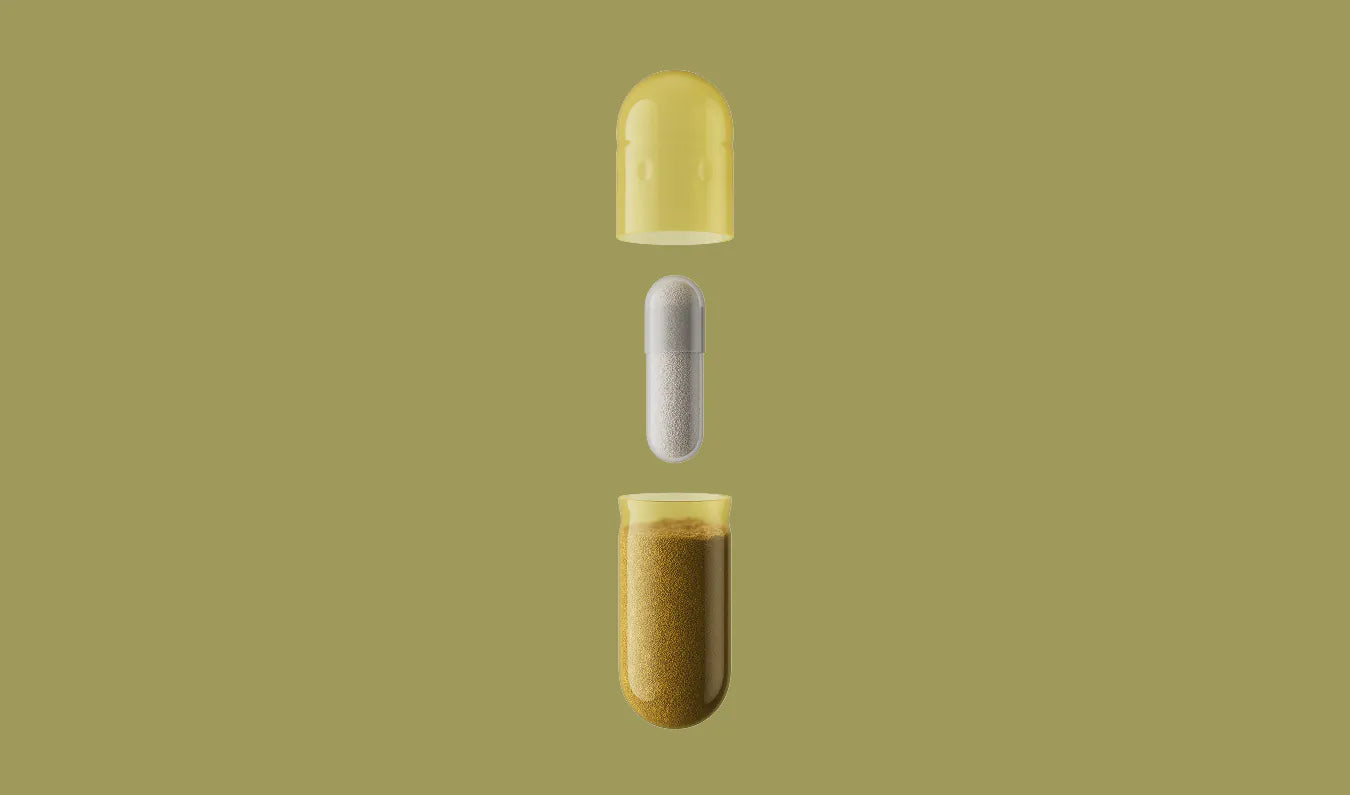 Supplement facts label on a green background