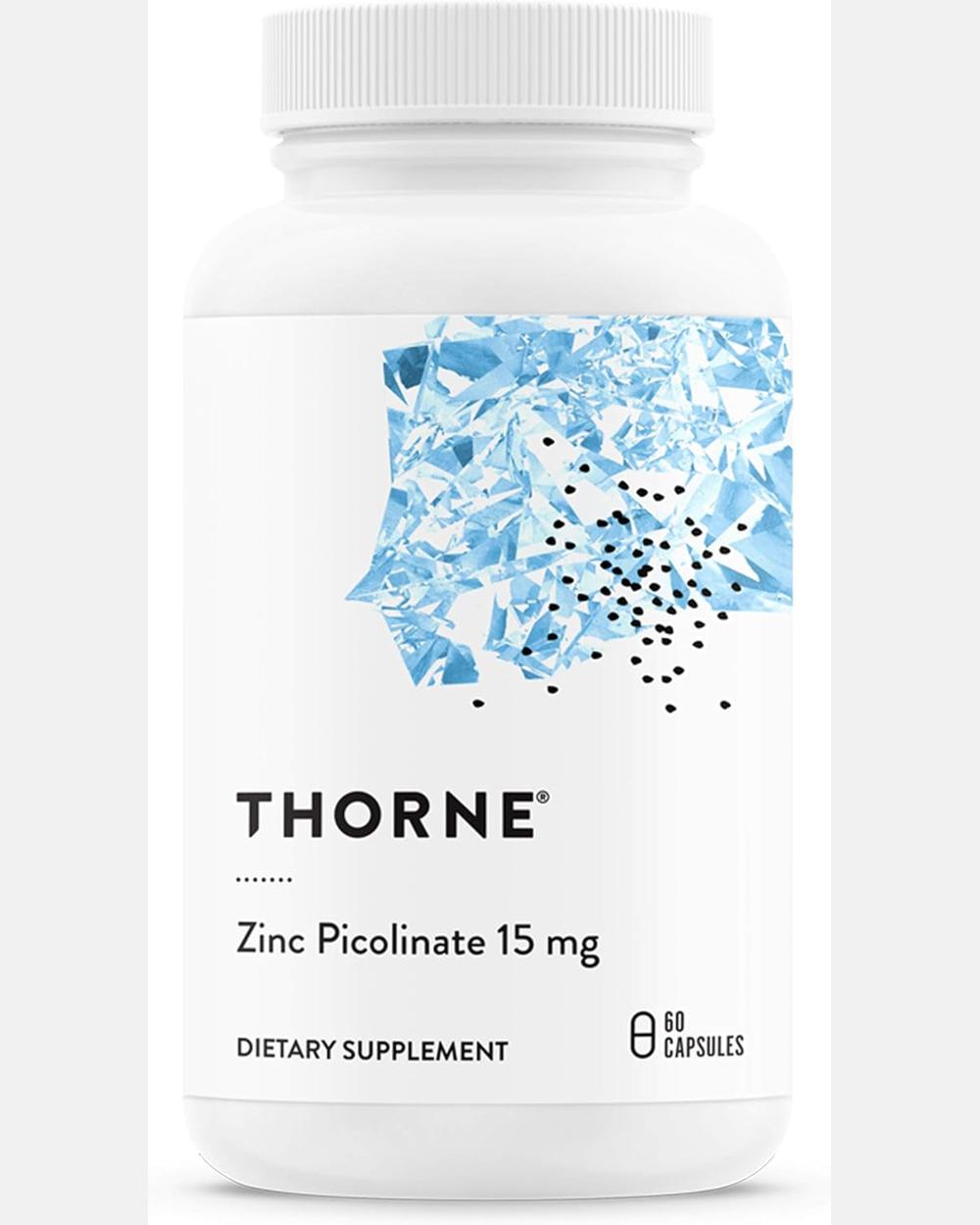 Zinc Picolinate 15Mg – Zinc Altamente Absorbible para Bienestar, Inmunidad, Salud Ocular, de la Piel y Reproductiva 60 Cápsulas Thorne
