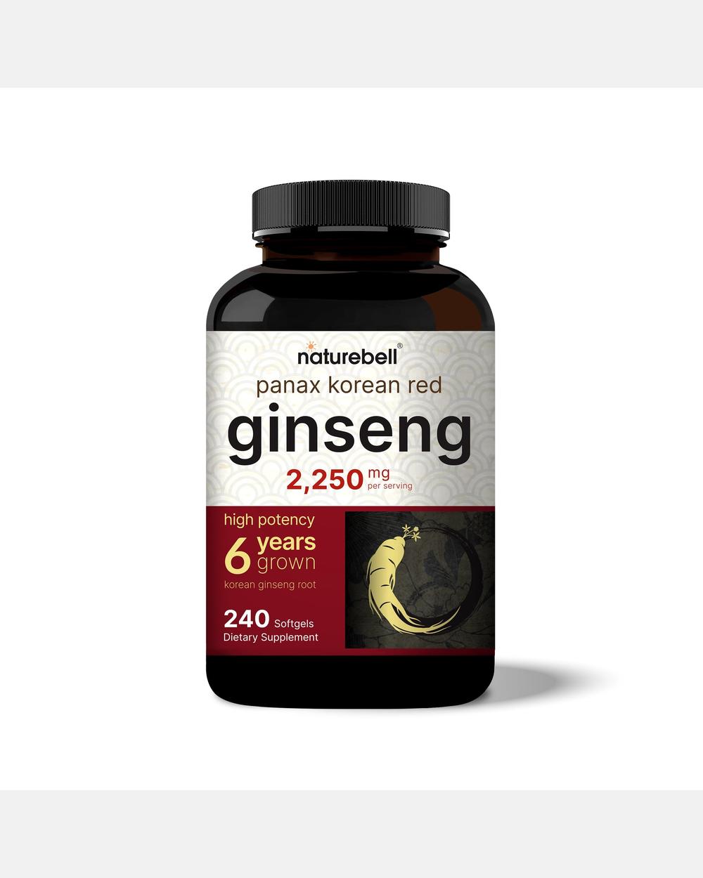 Ginseng Rojo Coreano 2.250 mg por porción - 240 Cápsulas blandas - NatureBell