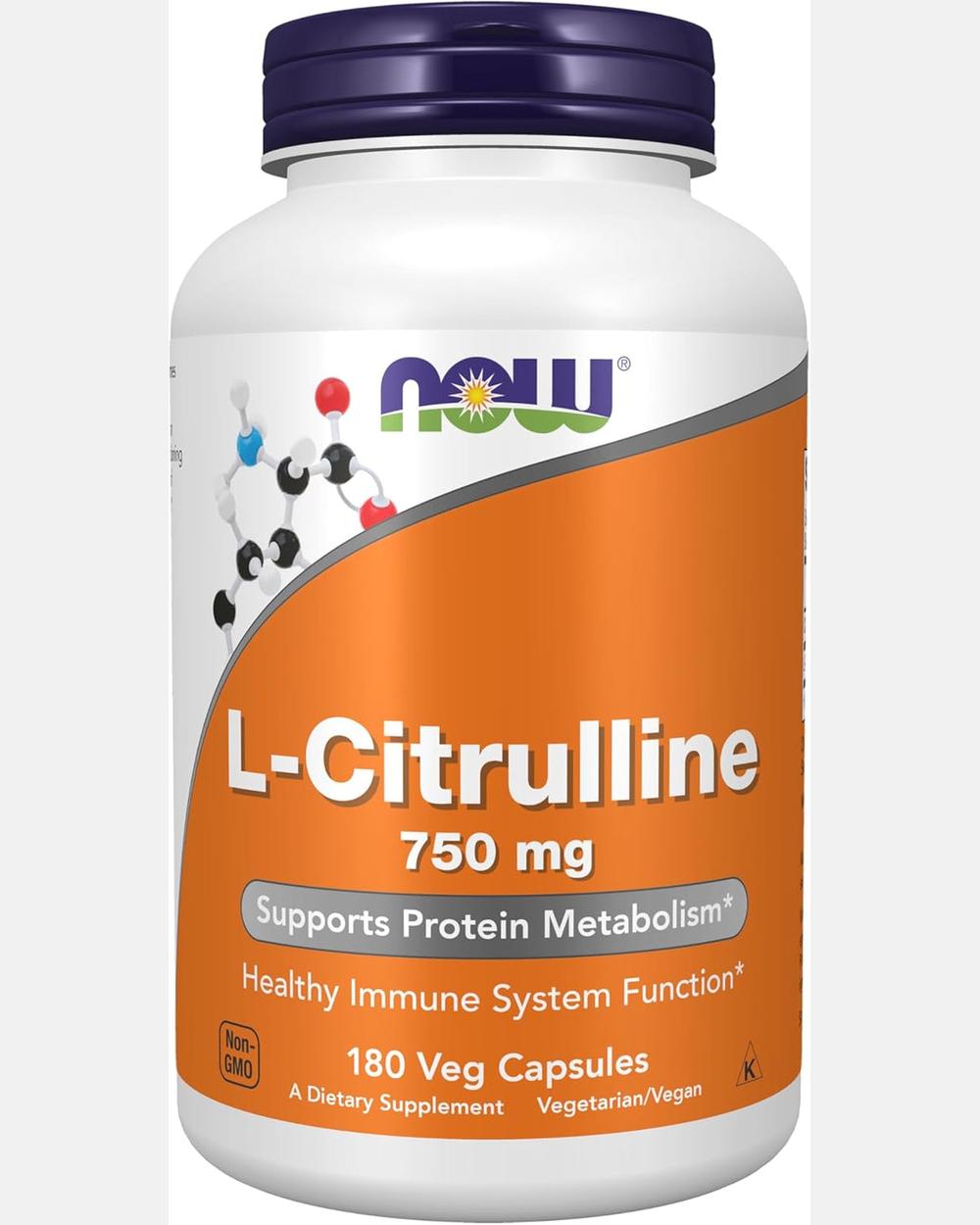 L-Citrulline 750mg – Apoyo Metabólico y Recuperación Muscular - NOW Foods