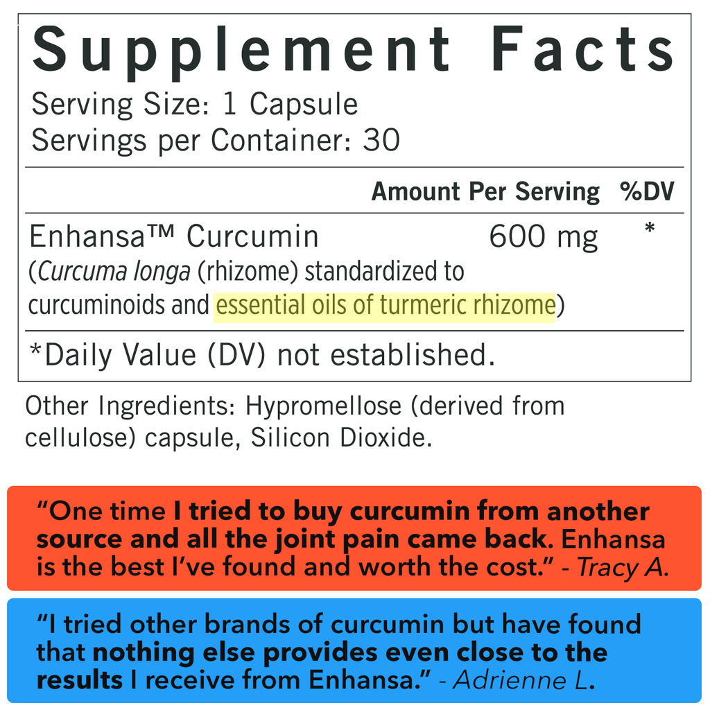 Enhansa - Enhansa (Enhanced Absorption Curcumin) 600 Mg - OurKidsASD.com - #Free Shipping!#