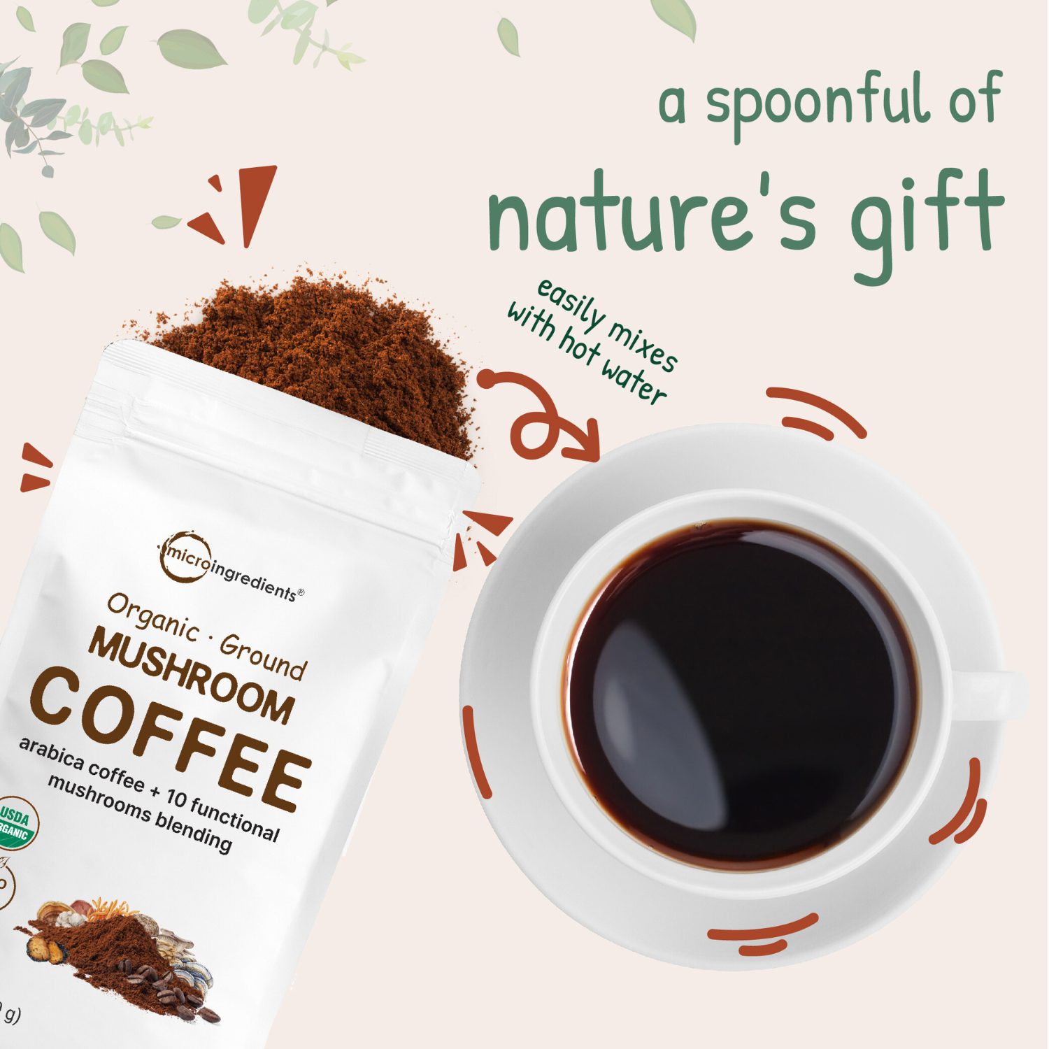 Café de Hongos Molido 10 en 1 - Micro Ingredients