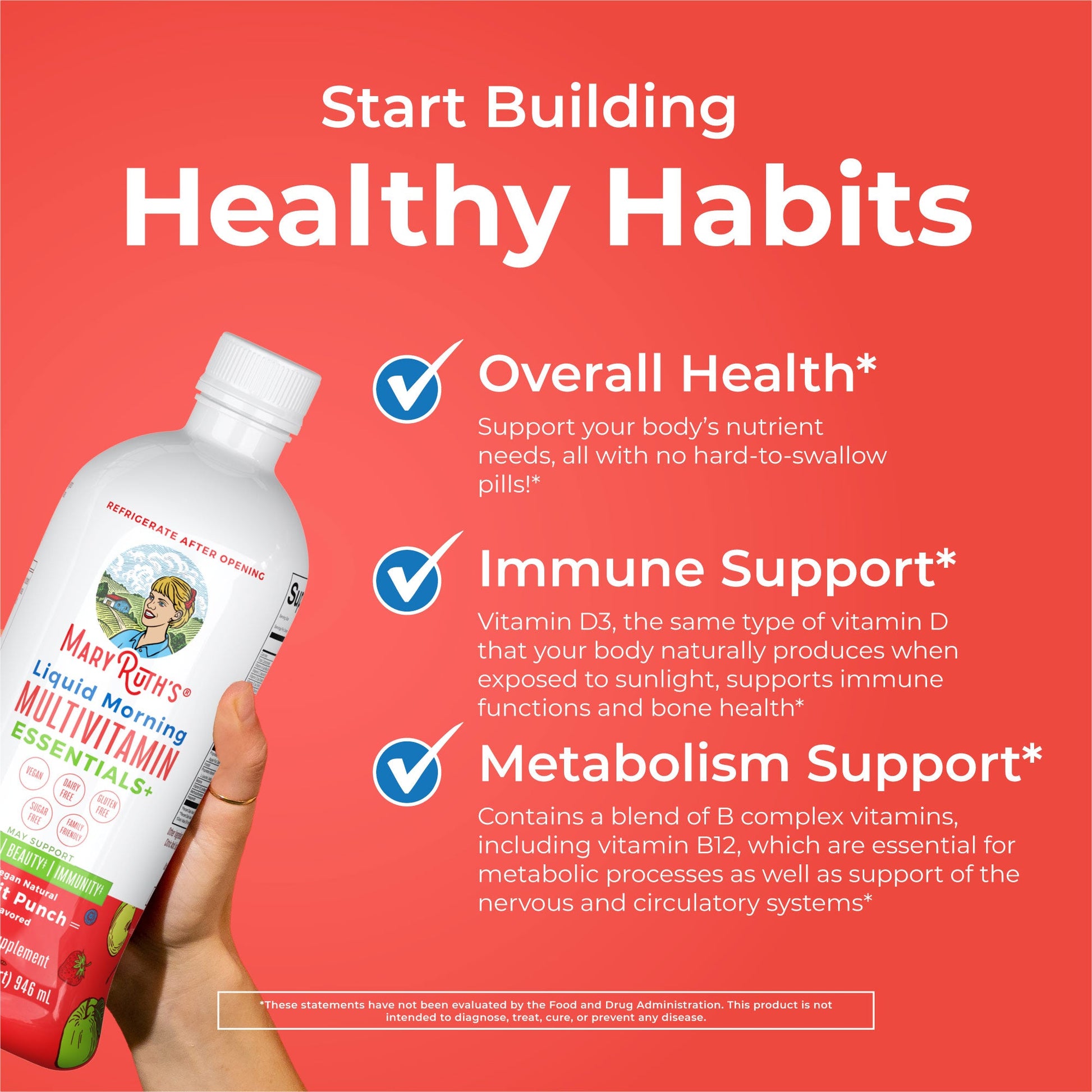 Multivitamínico Líquido Matutino Essentials+ - MaryRuth Organics