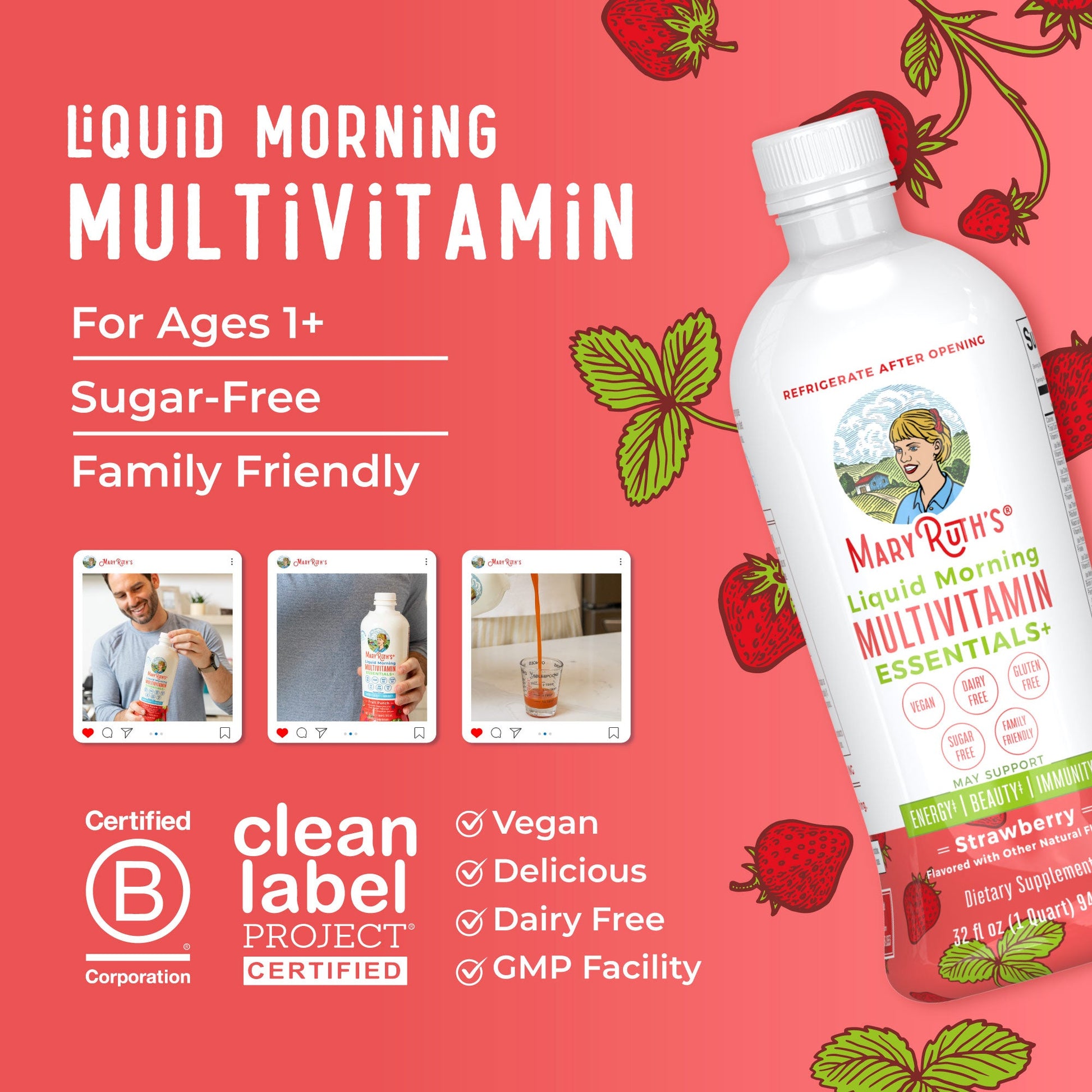 Multivitamínico Líquido Matutino Essentials+ - MaryRuth Organics