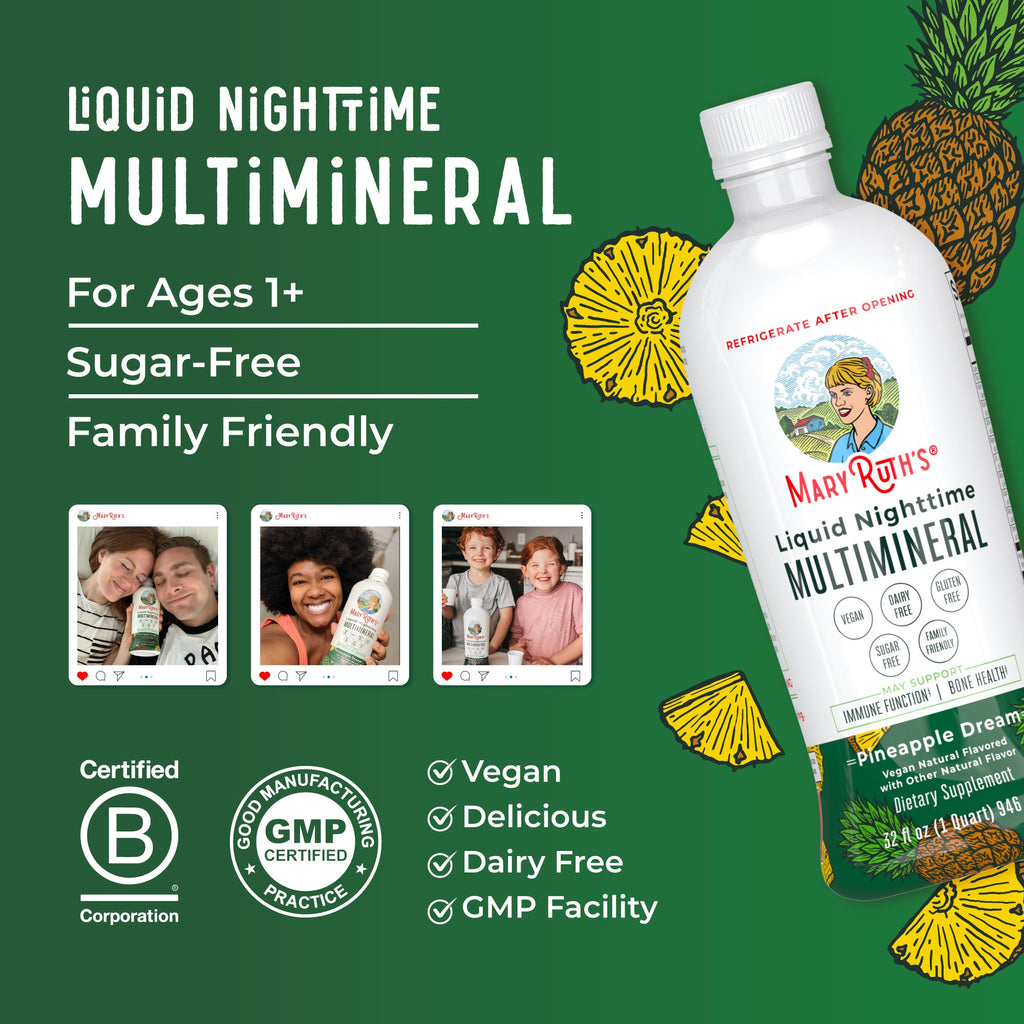 Multimineral Líquido Nocturno (Piña) - MaryRuth Organics