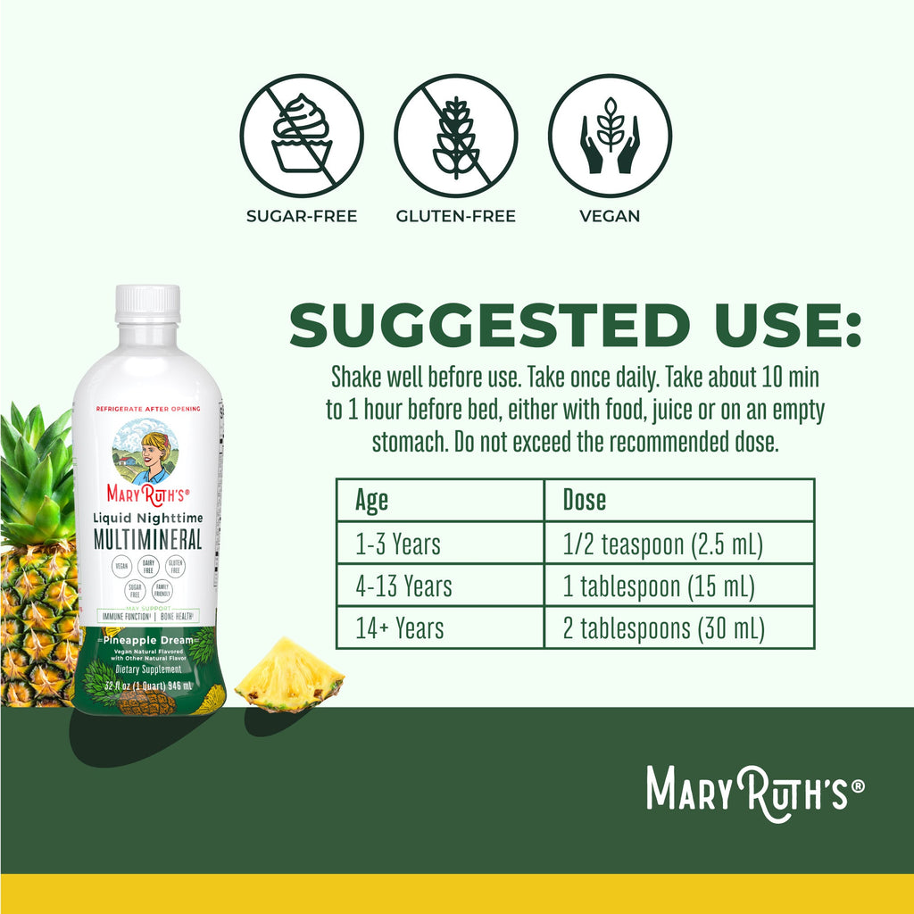 Multimineral Líquido Nocturno (Piña) - MaryRuth Organics