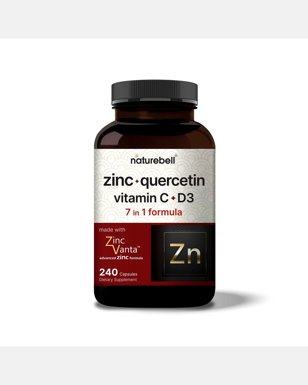 Zinc + Quercetina + Vitaminas C y D3 – 240 Cápsulas – NatureBell