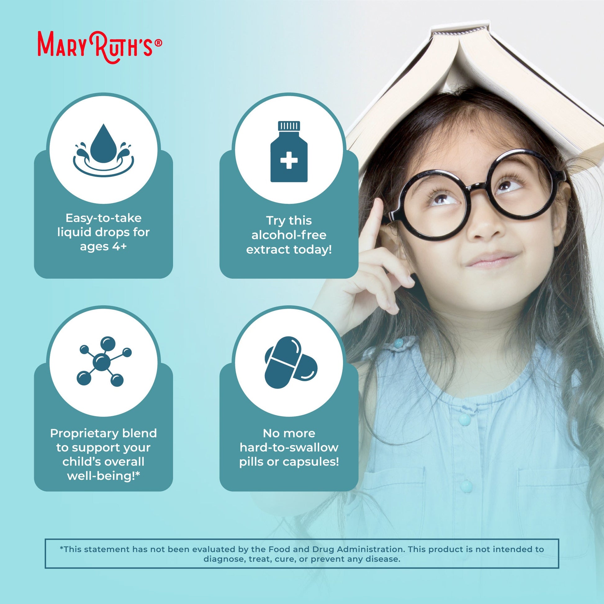 Gotas Líquidas Orgánicas de Enfoque y Atención para Niños - MaryRuth Organics