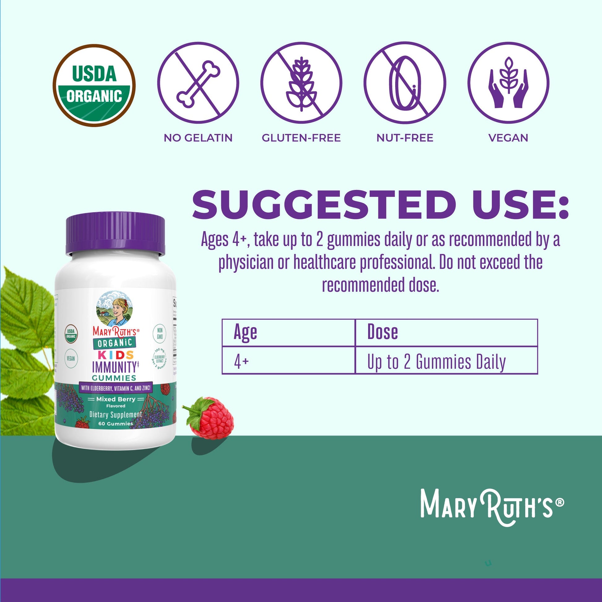 Gomitas Orgánicas de Inmunidad para Niños - MaryRuth Organics