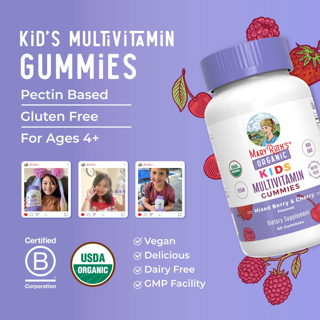 Gomitas Multivitamínicas Orgánicas para Niños - MaryRuth Organics