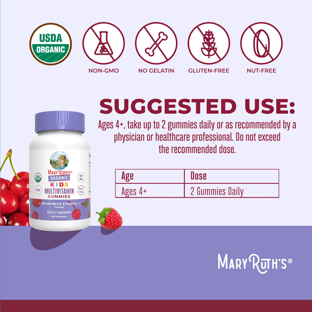 Gomitas Multivitamínicas Orgánicas para Niños - MaryRuth Organics
