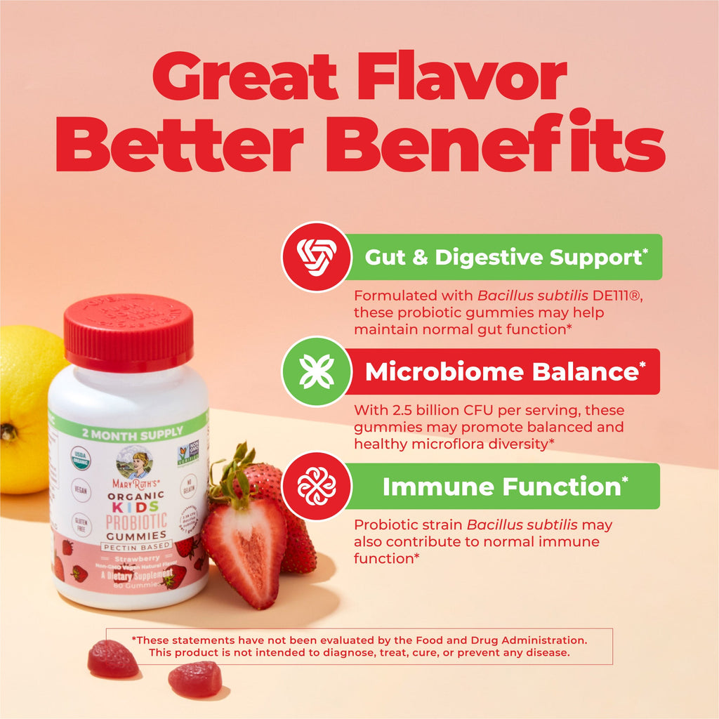 Gomitas Probióticas Orgánicas para Niños - MaryRuth Organics