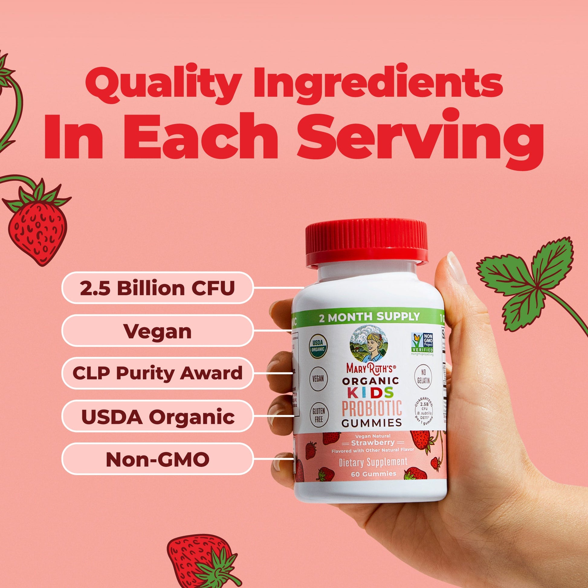 Gomitas Probióticas Orgánicas para Niños - MaryRuth Organics