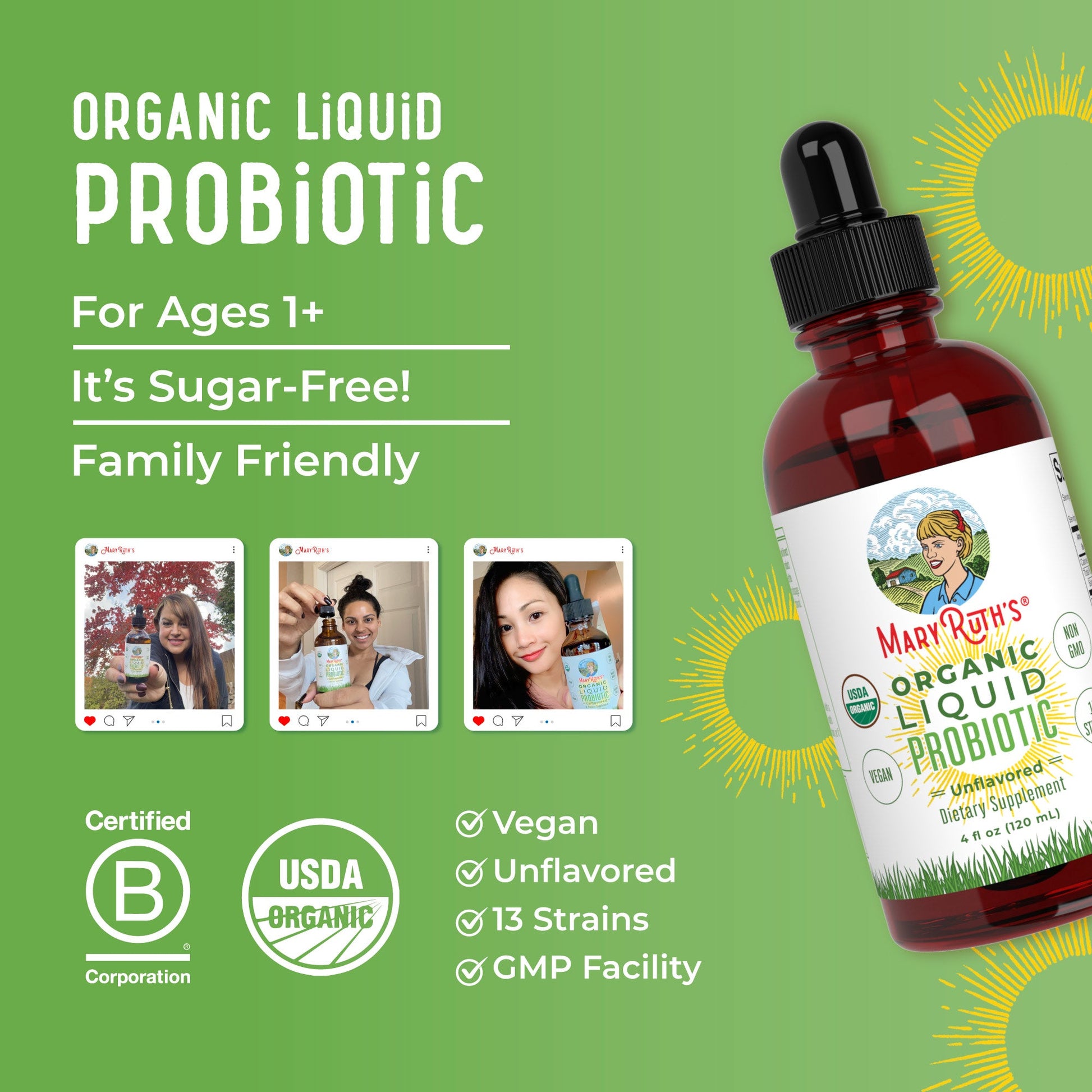 Probiótico Líquido Orgánico - MaryRuth Organics