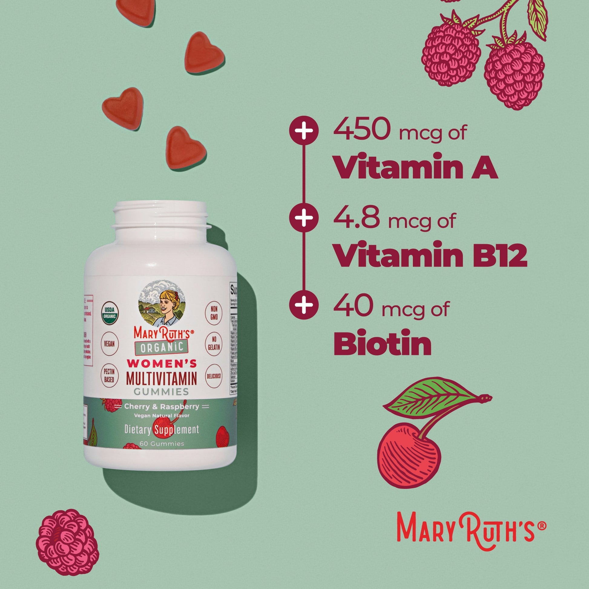 Gomitas Multivitamínicas Orgánicas para Mujer - MaryRuth Organics
