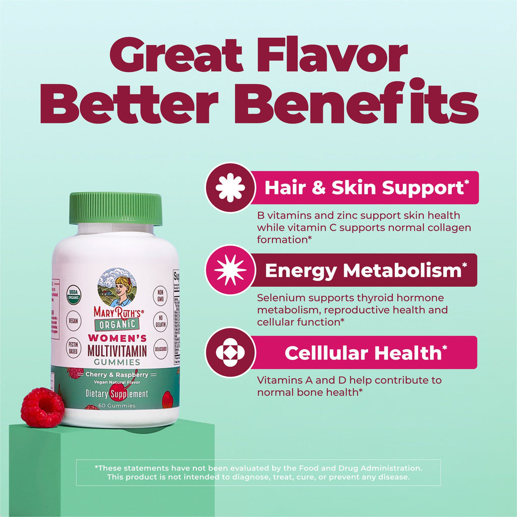 Gomitas Multivitamínicas Orgánicas para Mujer - MaryRuth Organics