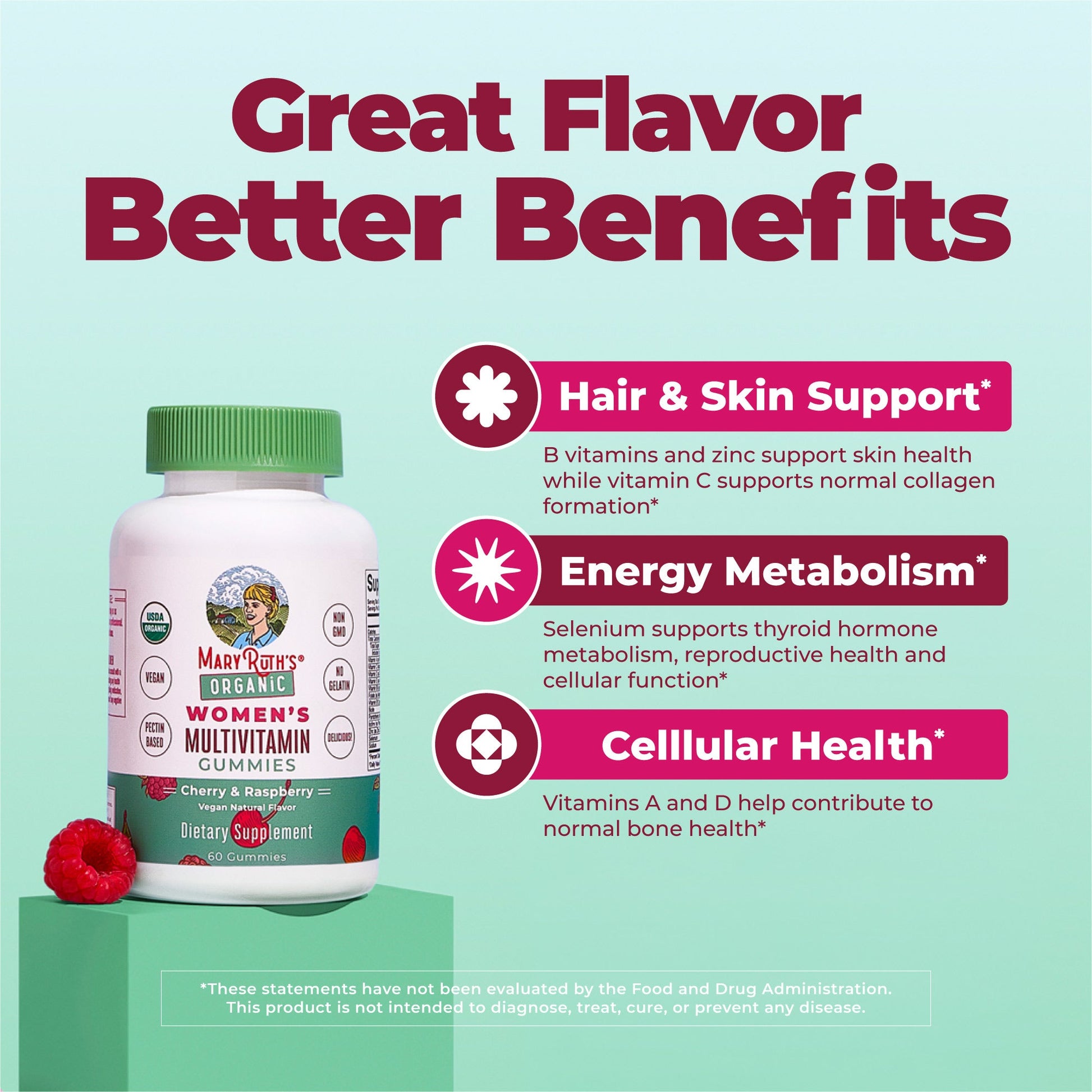 Gomitas Multivitamínicas Orgánicas para Mujer - MaryRuth Organics