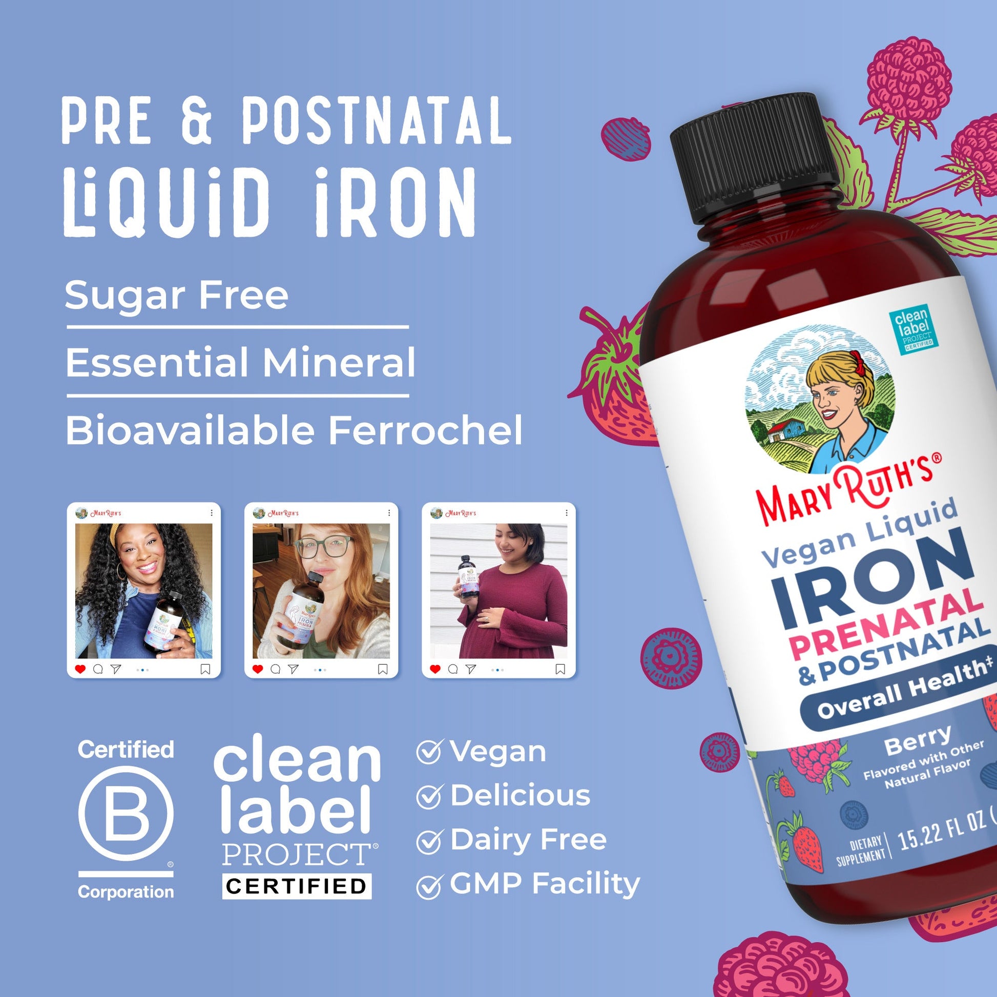 Hierro Líquido Prenatal y Posnatal - MaryRuth Organics