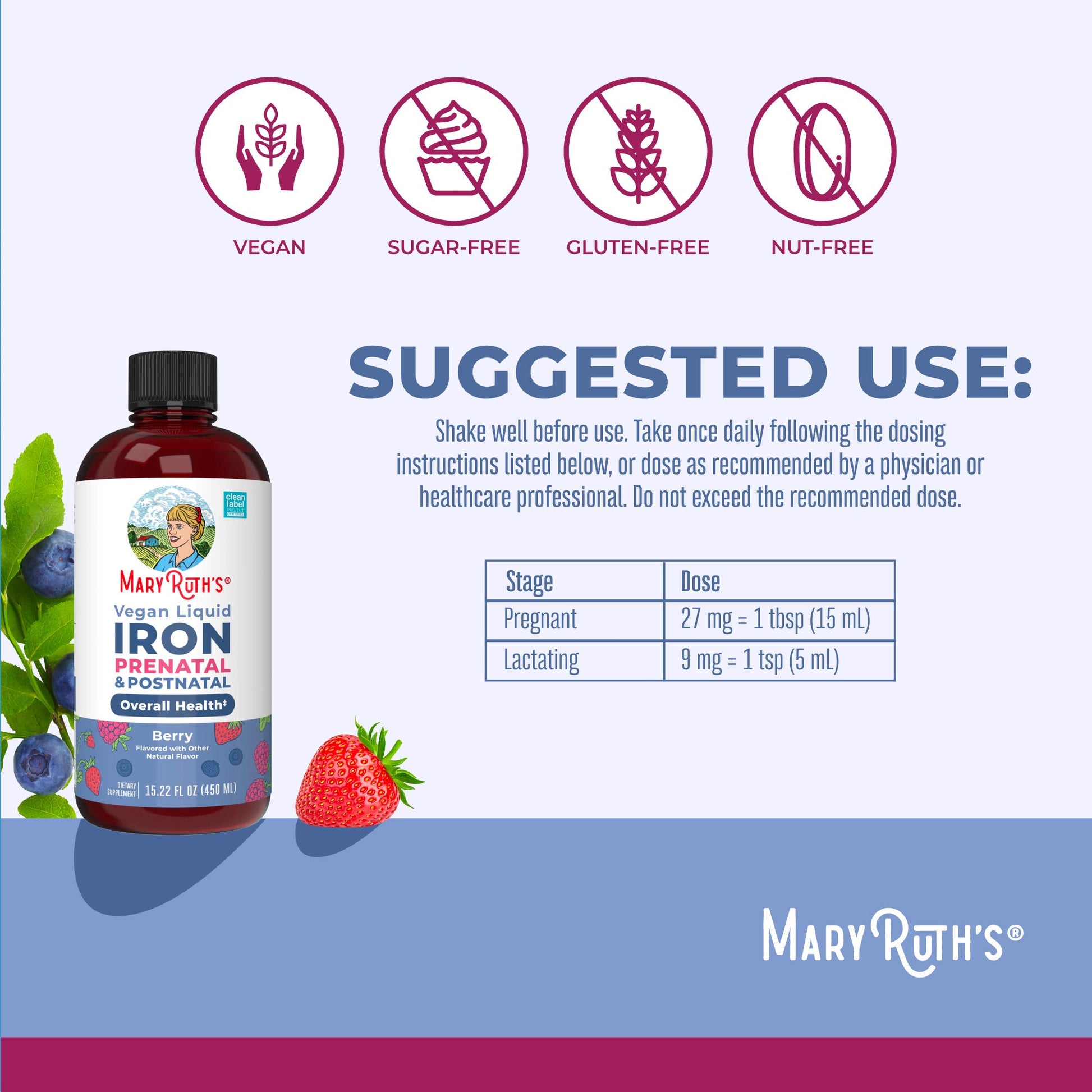 Hierro Líquido Prenatal y Posnatal - MaryRuth Organics