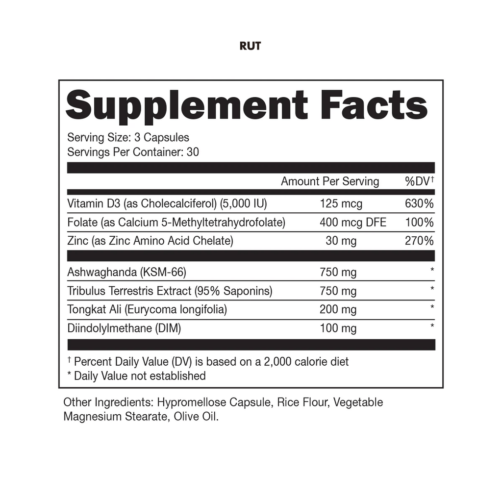 Rut Testosterone Booster Bottle